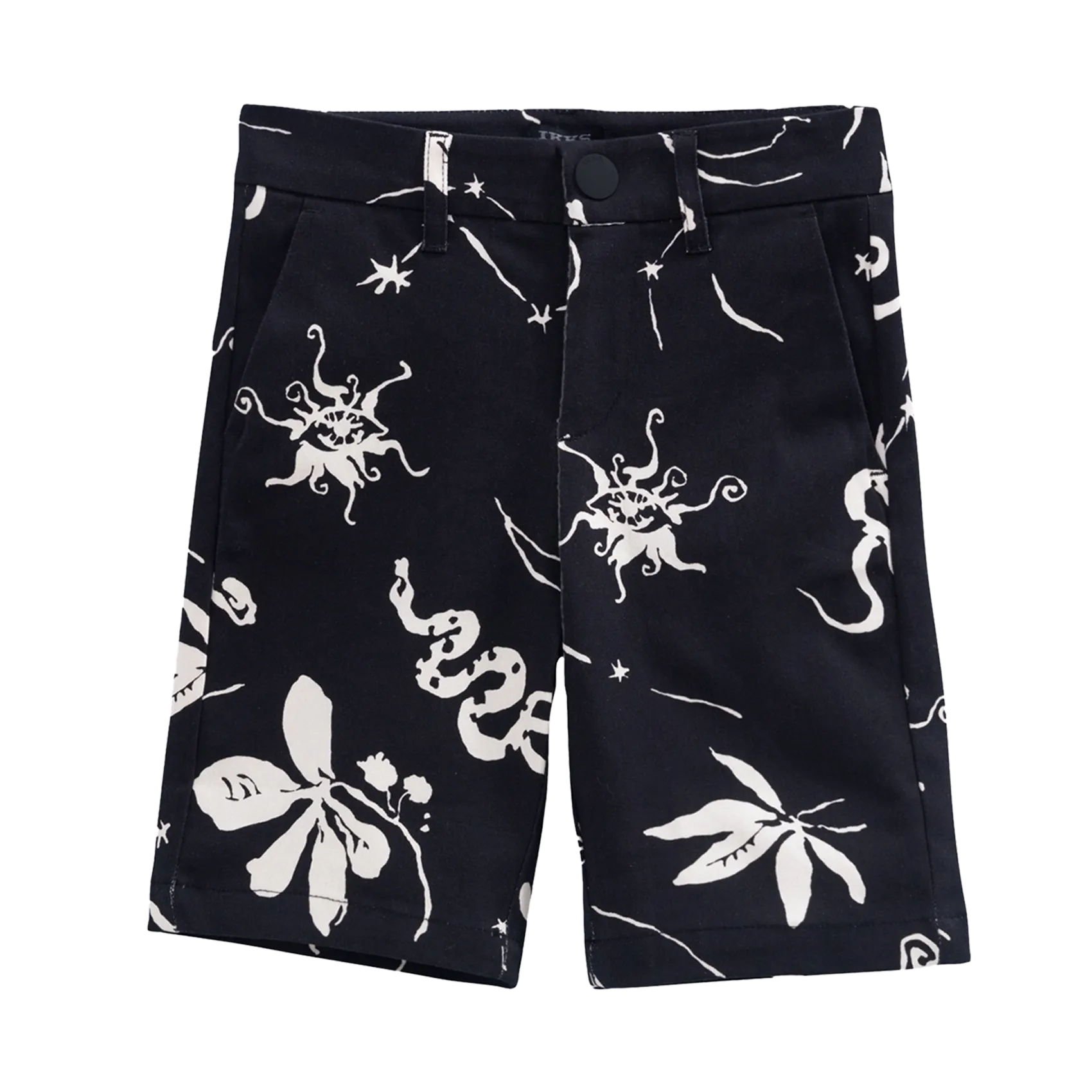 Bedruckte Bermuda-Shorts Schwarz