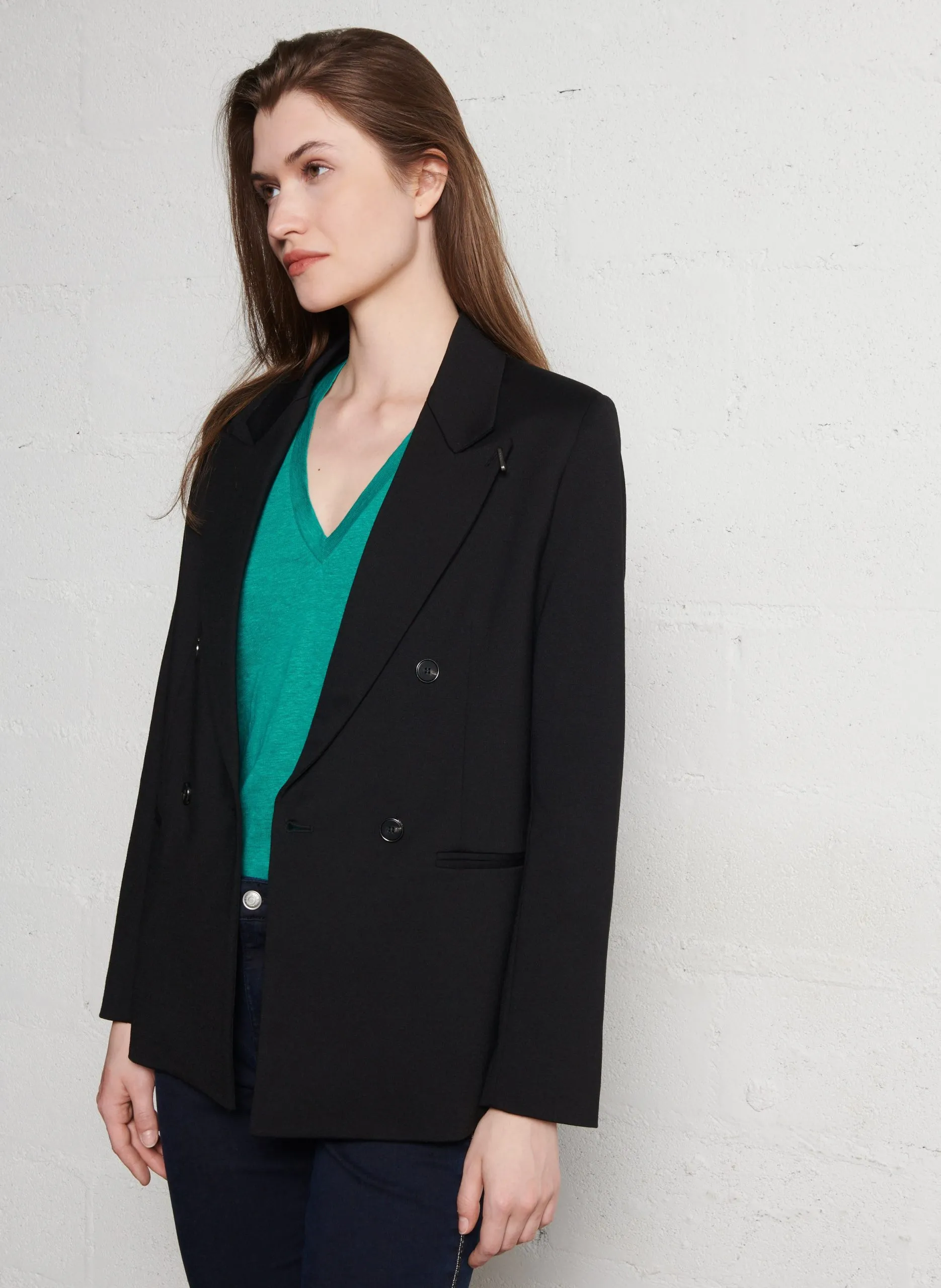 Gerade geschnittener Blazer Schwarz