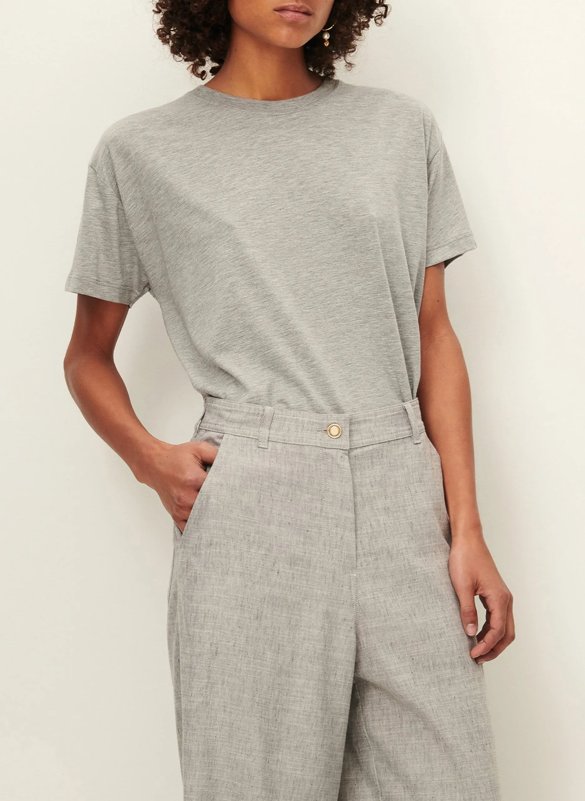 Oversize-T-Shirt mit Rundhalsausschnitt Grau TOO
