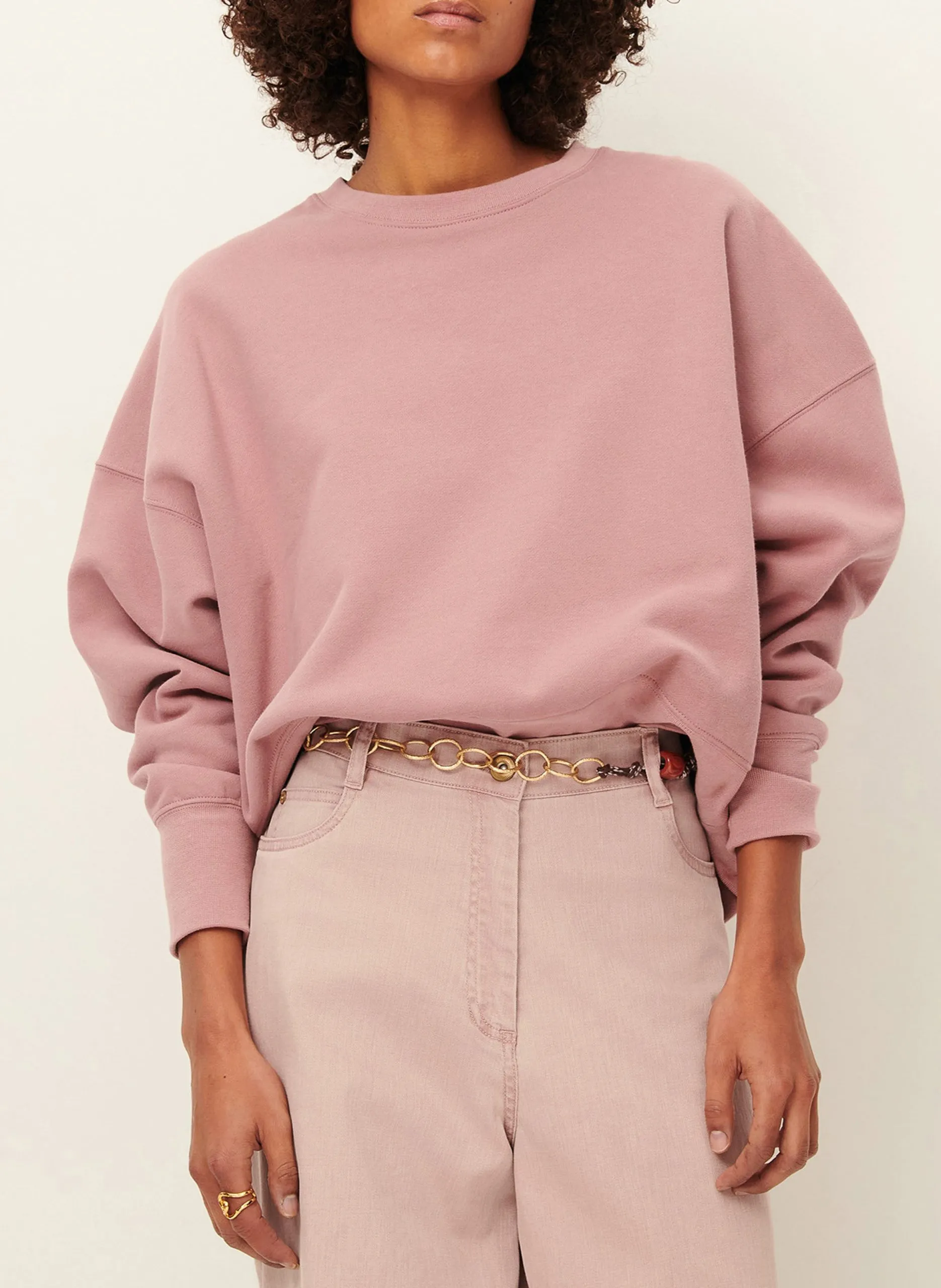 Kurzer Oversize-Sweatshirt aus Baumwolle Rosa ISI