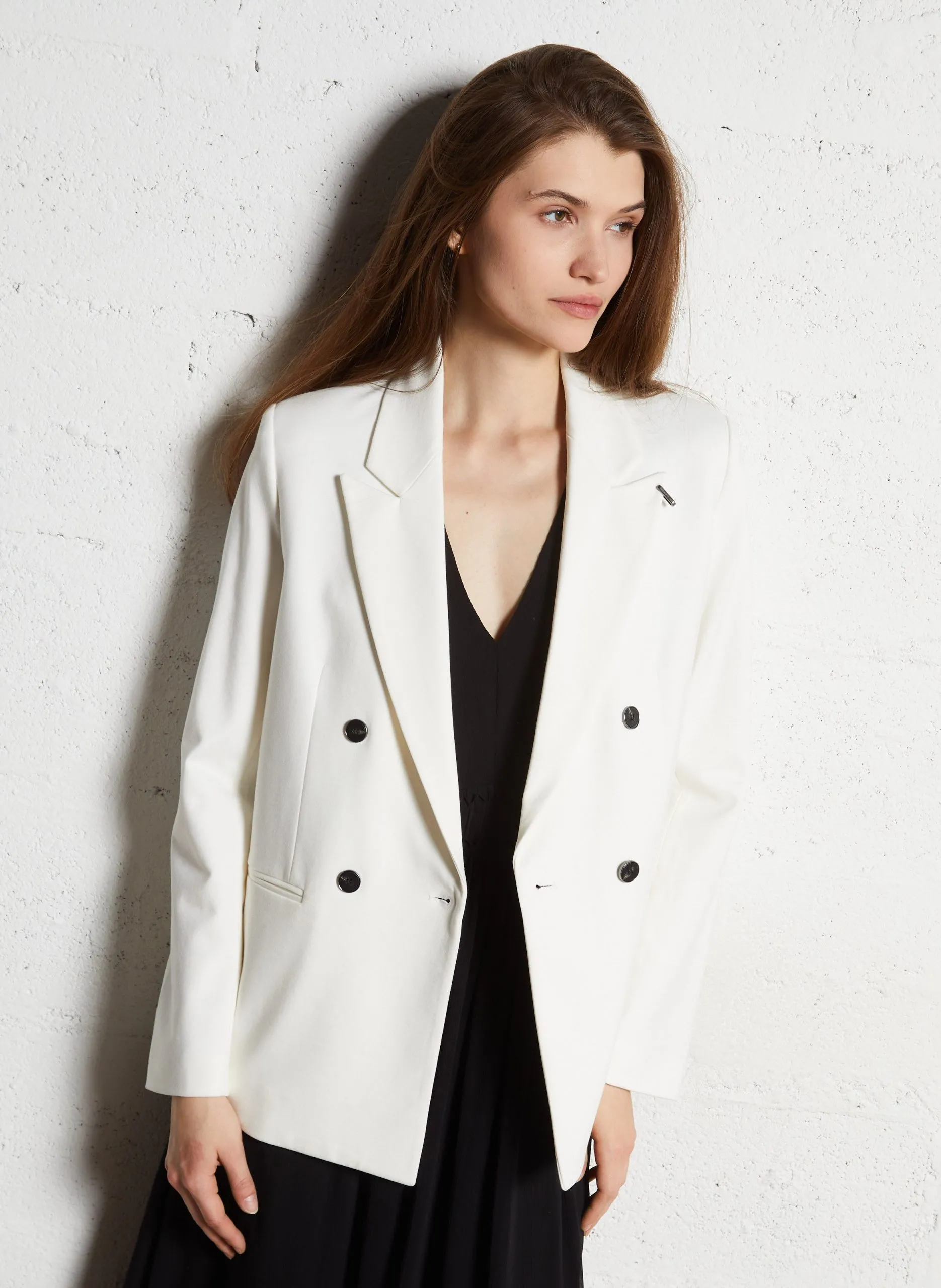 Gerade geschnittener Blazer Weiss