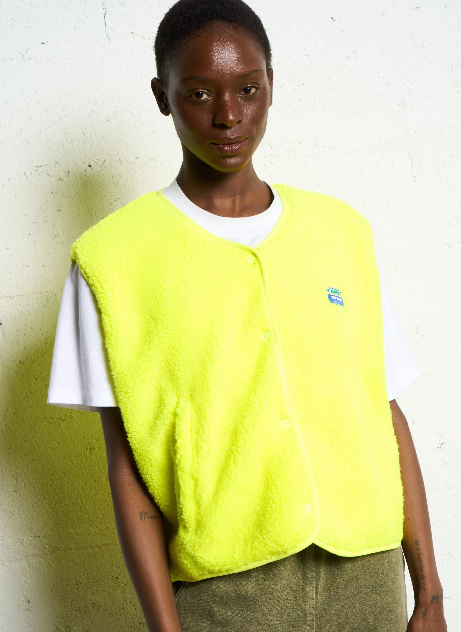 Weste aus Sweatstoff mit Rundhalskragen Gelb HOKTOWN