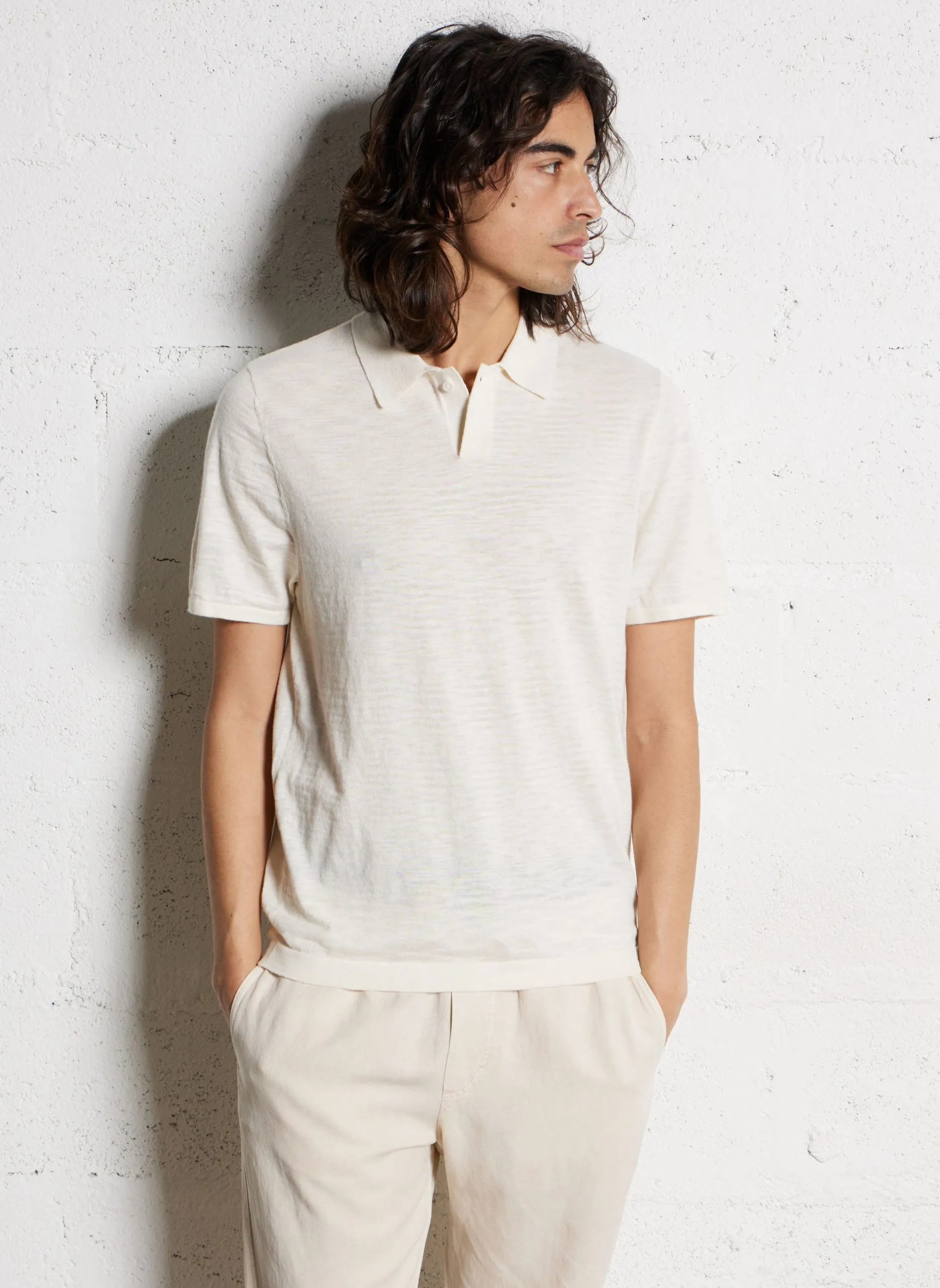 Kurzärmliges Poloshirt Weiss