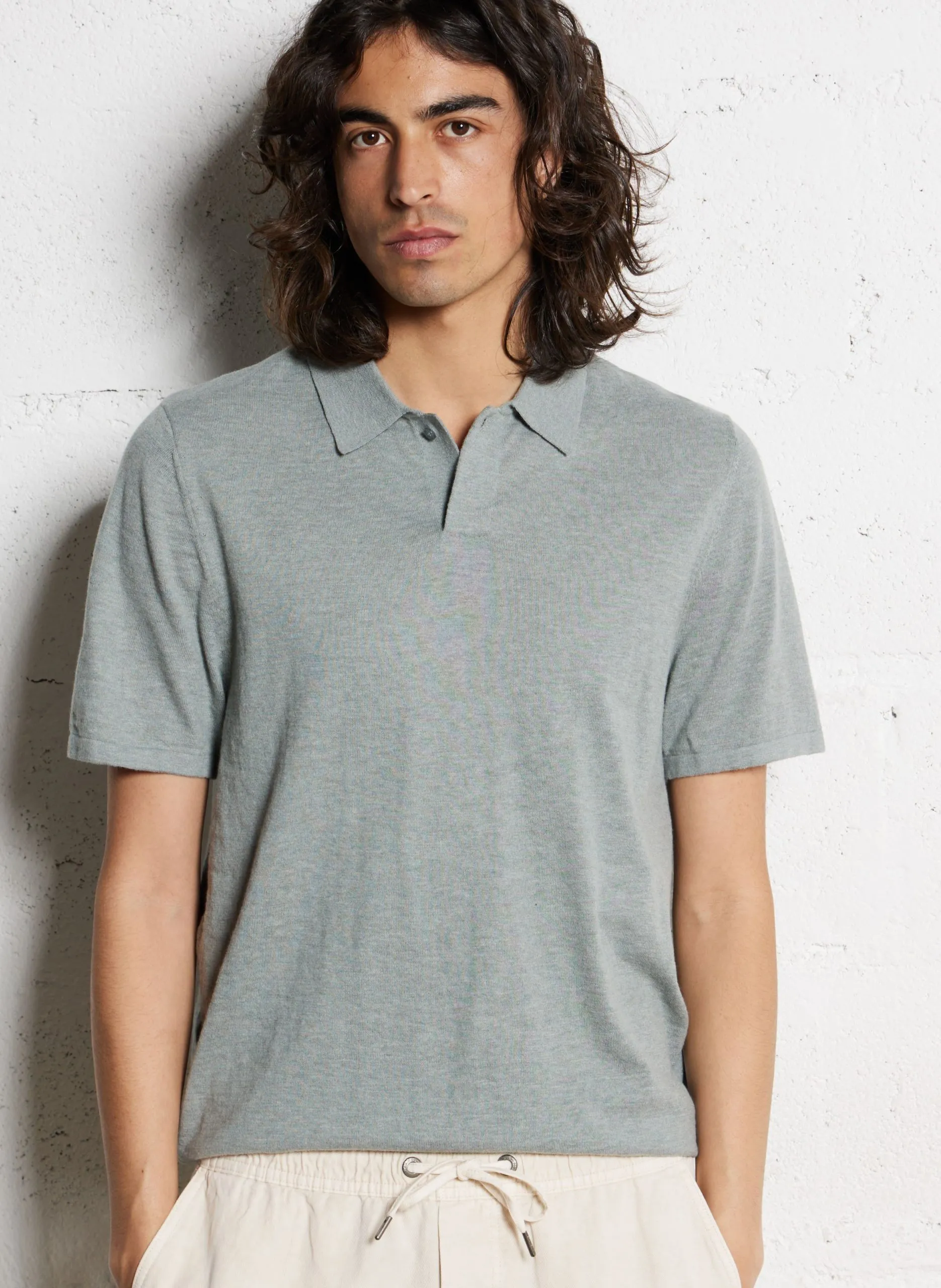 Kurzärmliges Poloshirt Blau