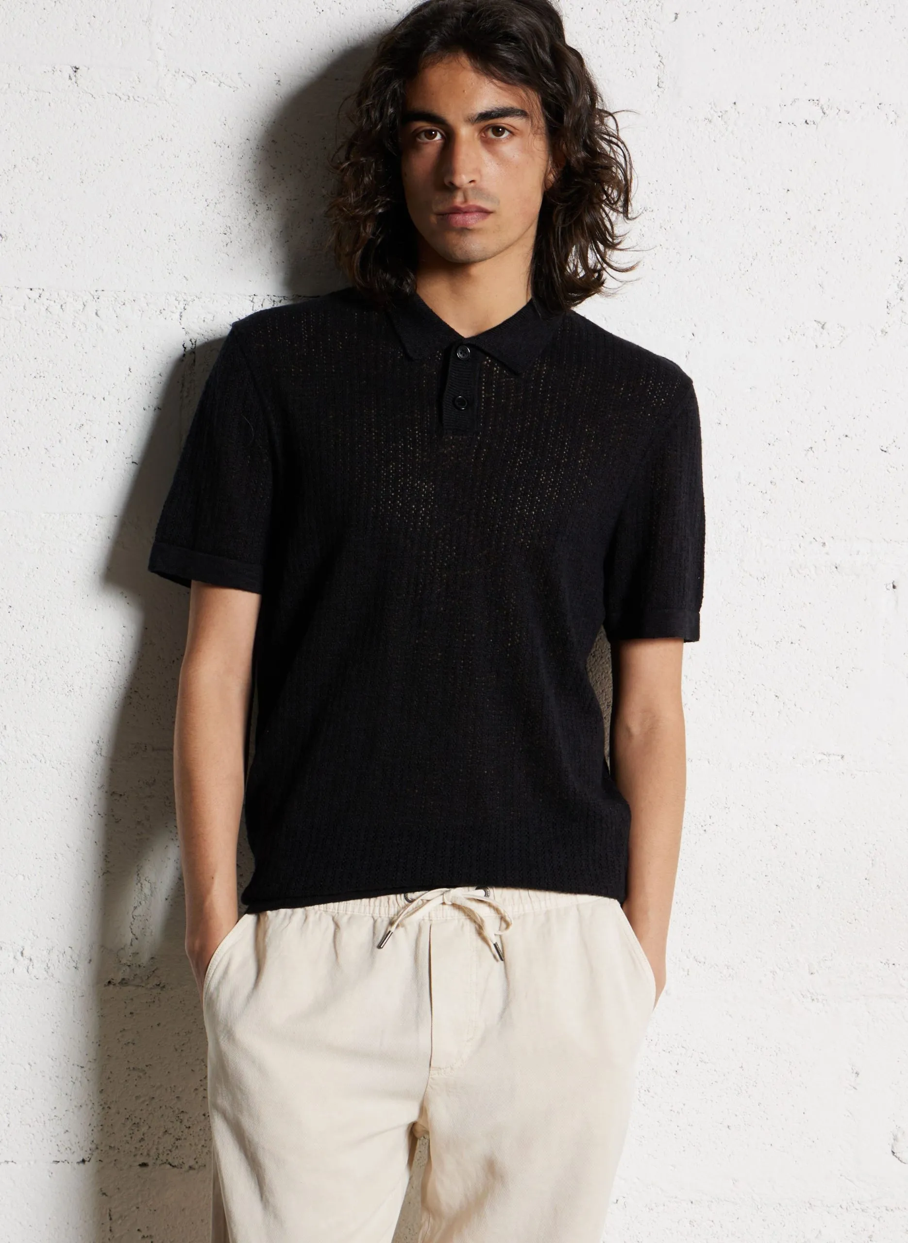 Poloshirt aus Baumwoll-Mix Schwarz