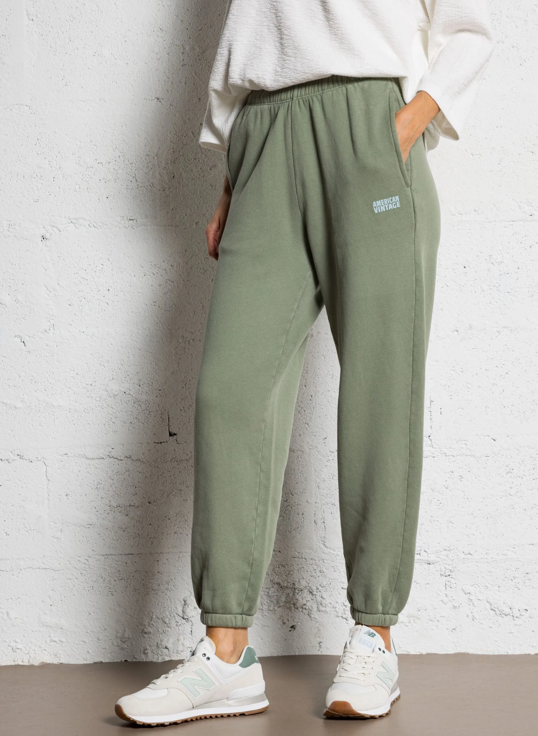 Jogginghose aus Baumwoll-Mix mit hohem Bund Grun IZUBIRD