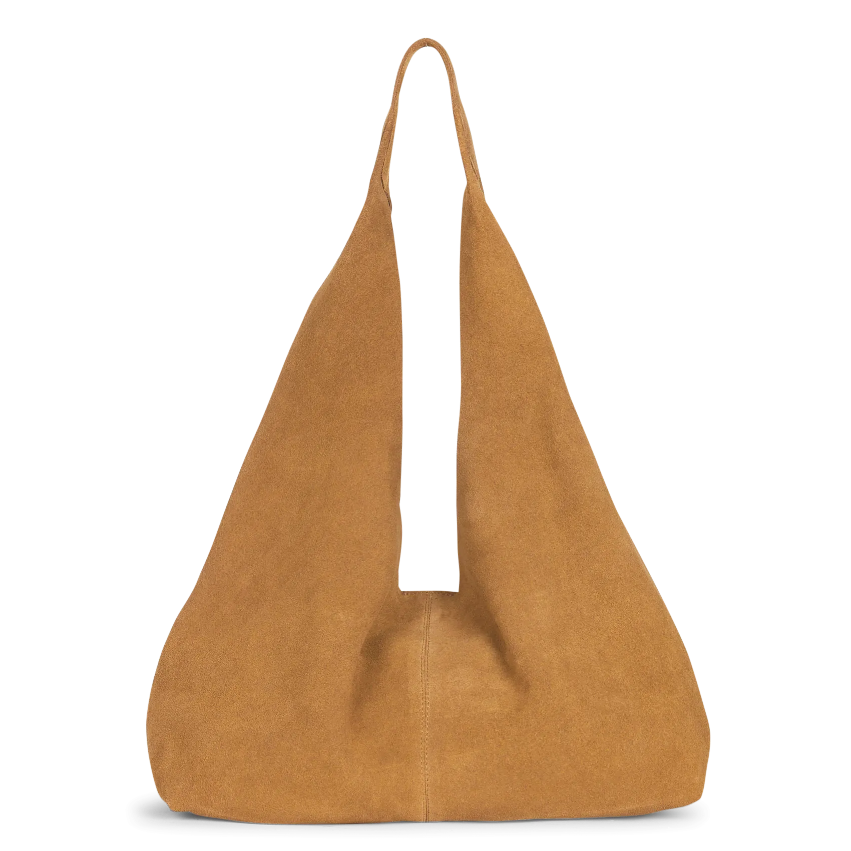 Einfarbige Handtasche aus Leder Braun