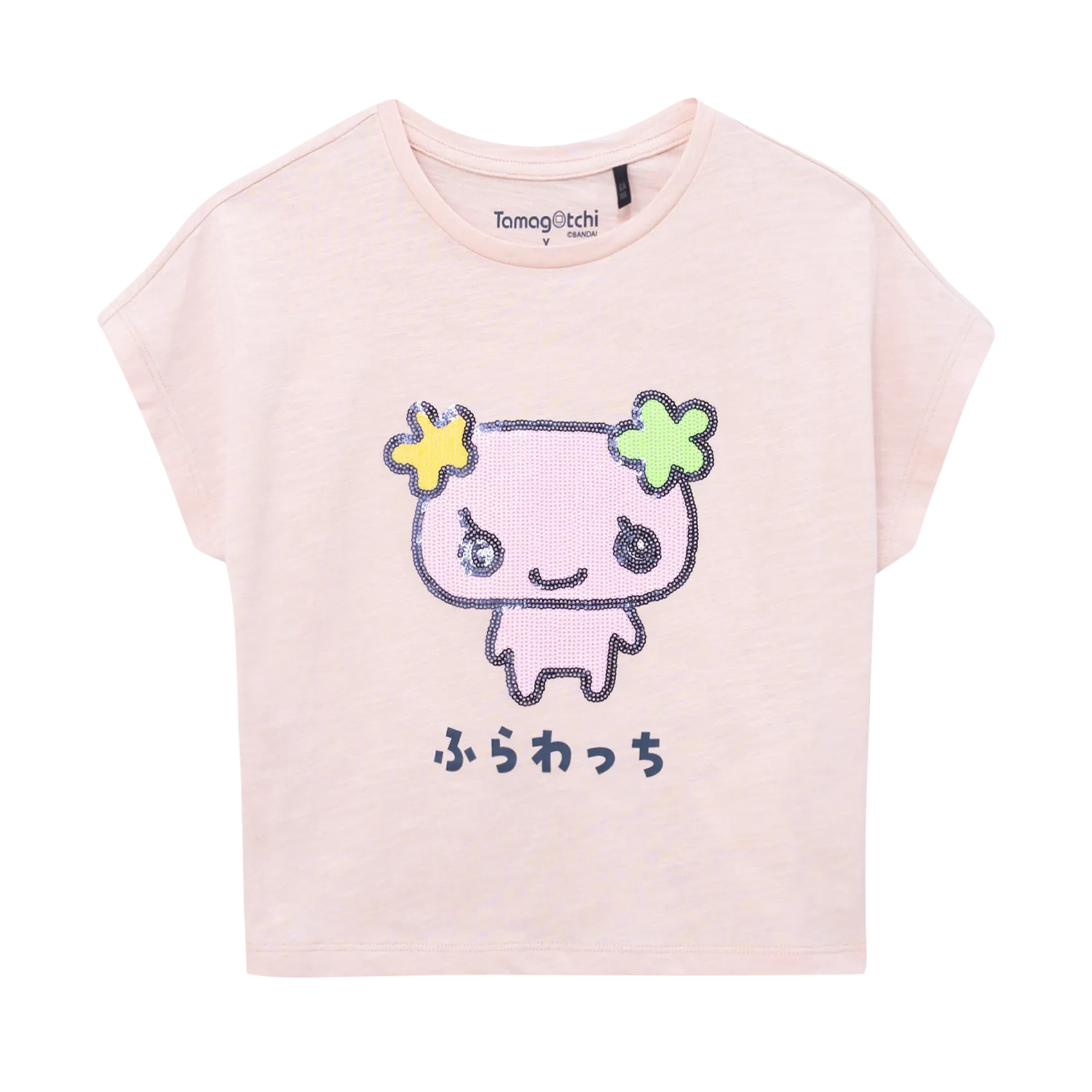 TAMAGOTCHI x IKKS - Gerades T-Shirt aus bestickter Baumwolle Rosa