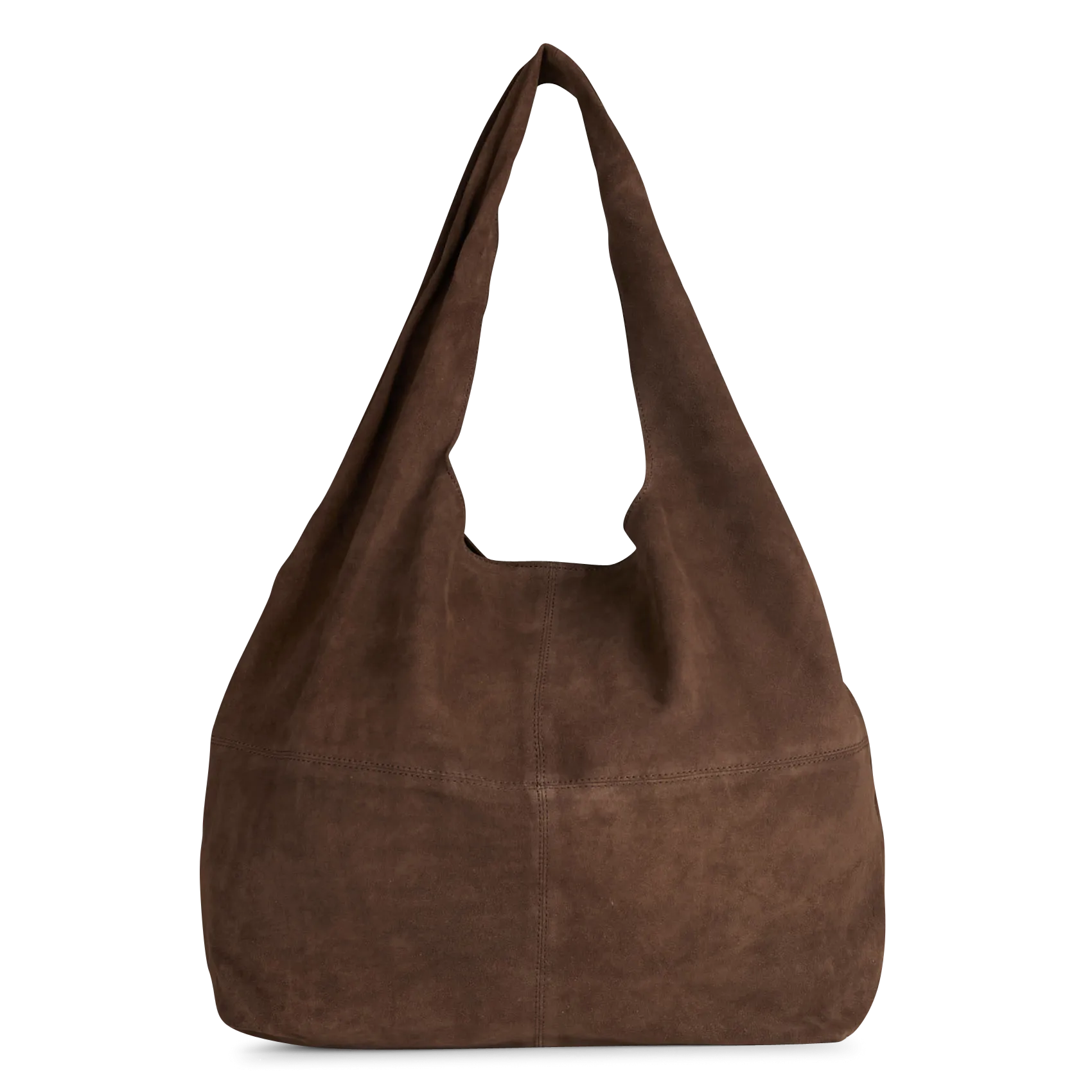 Geschnürte Beuteltasche aus strukturiertem Leder Braun