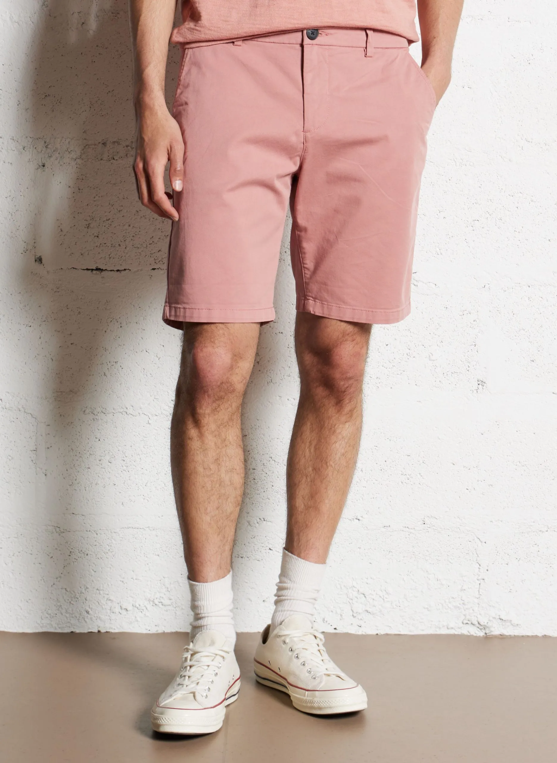 Gerade geschnittene Bermudashorts aus Baumwoll-Mix Rosa