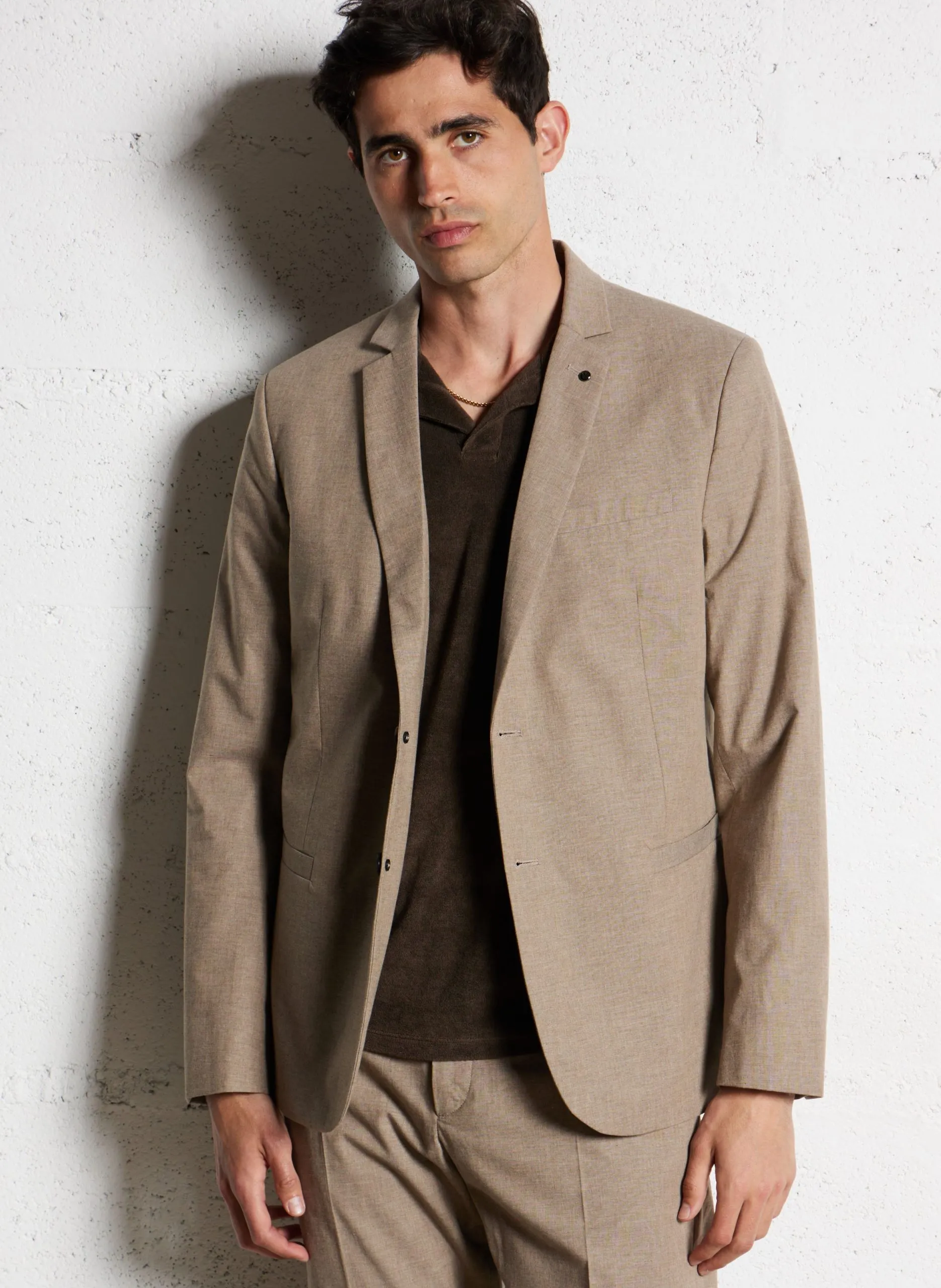 Baumwoll-Blazer Beige