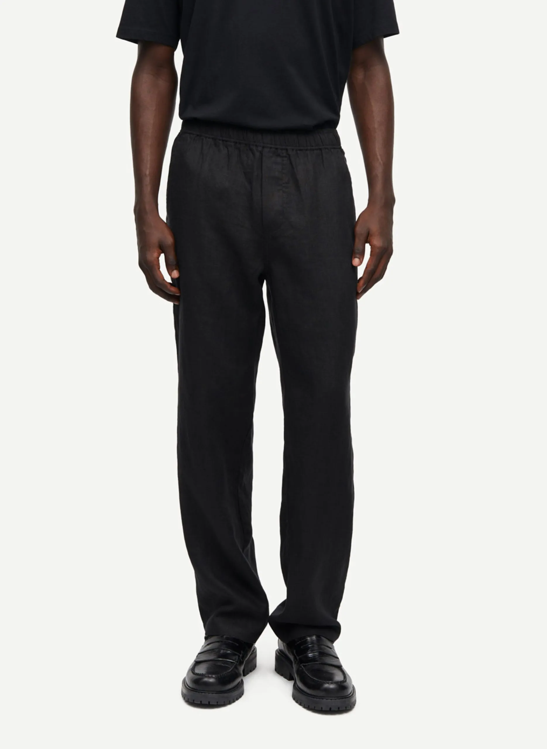 Gerade geschnittene Hose aus Bio-Baumwollmischung Schwarz JABARI