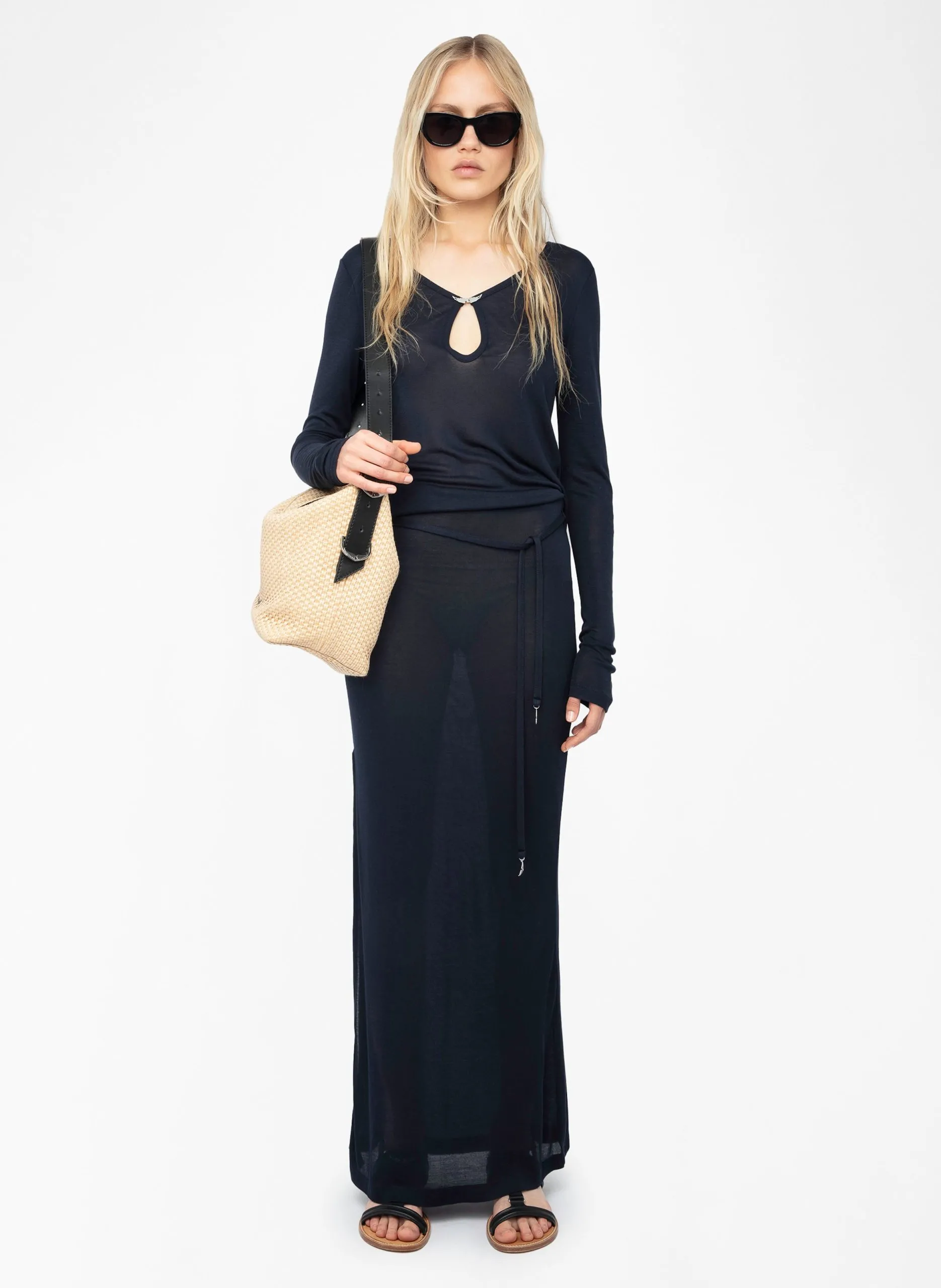 Effy - Oberteil mit V-Ausschnitt Blau TINA