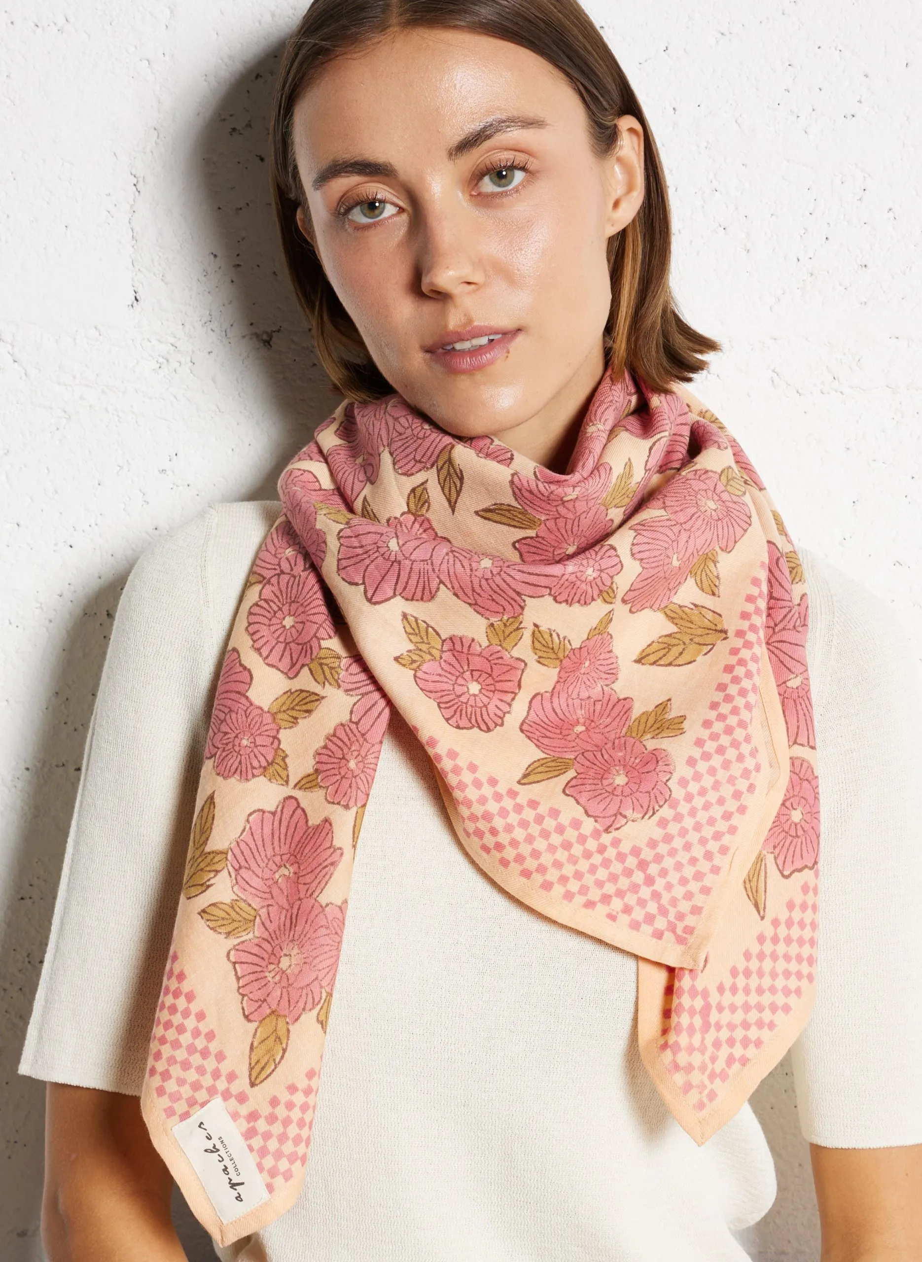 Baumwoll-Foulard Beige LATIKA