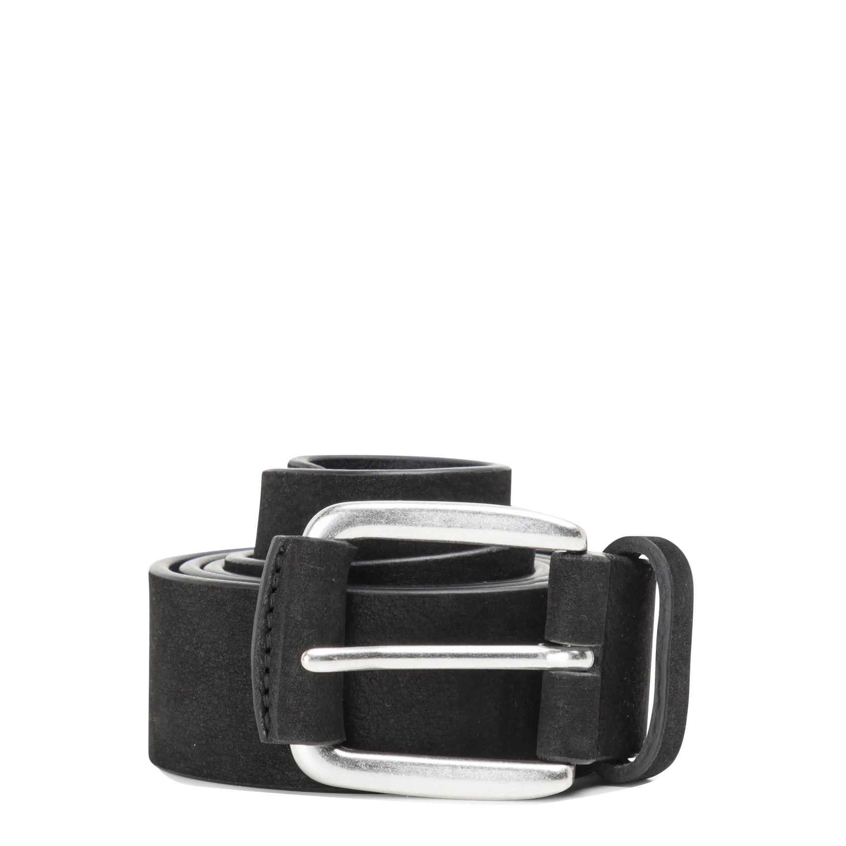 Schnallengürtel aus Veloursleder Schwarz