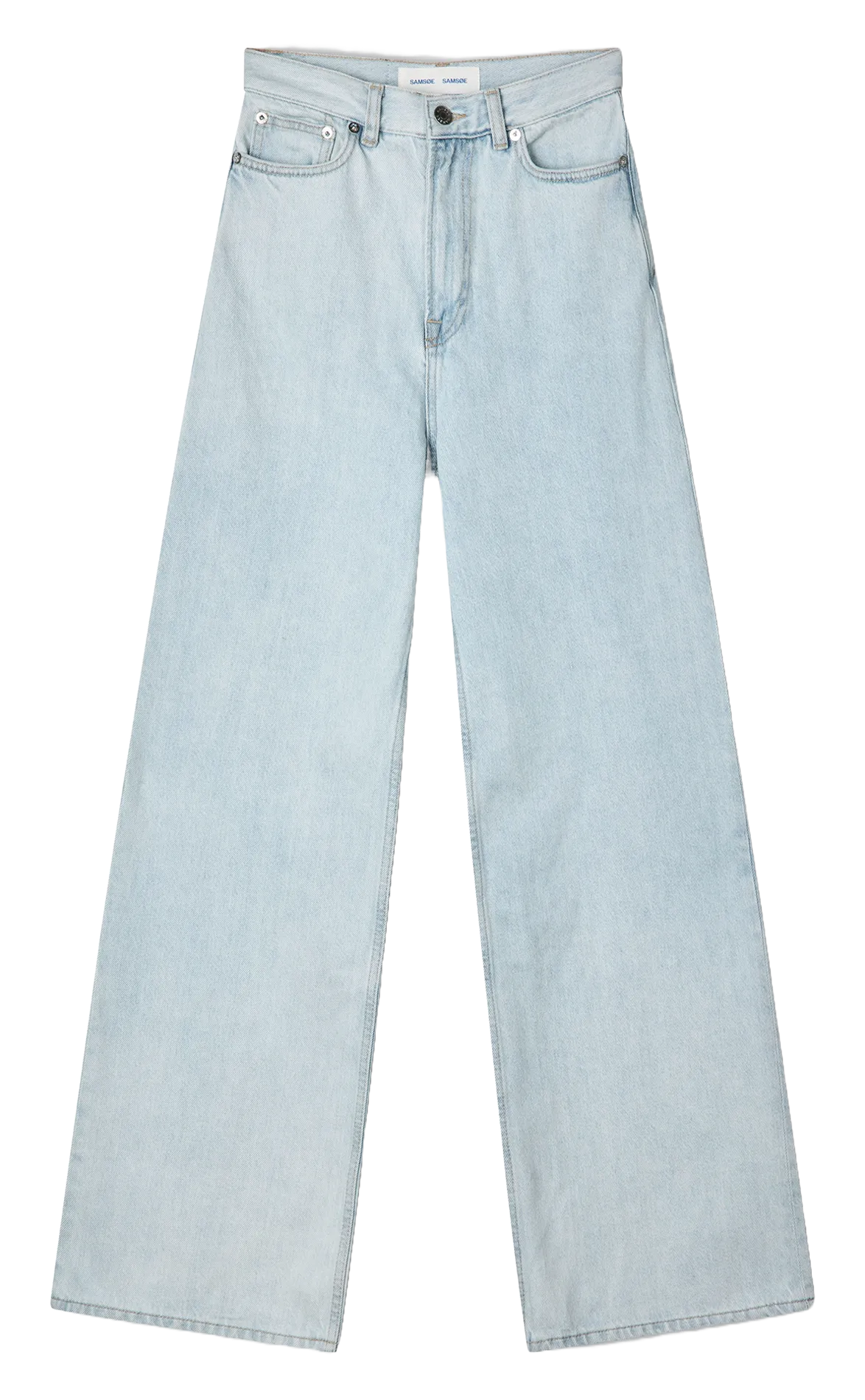 Farbige Straight Cut Jeans mit 5 Taschen Blau SAREBECCA