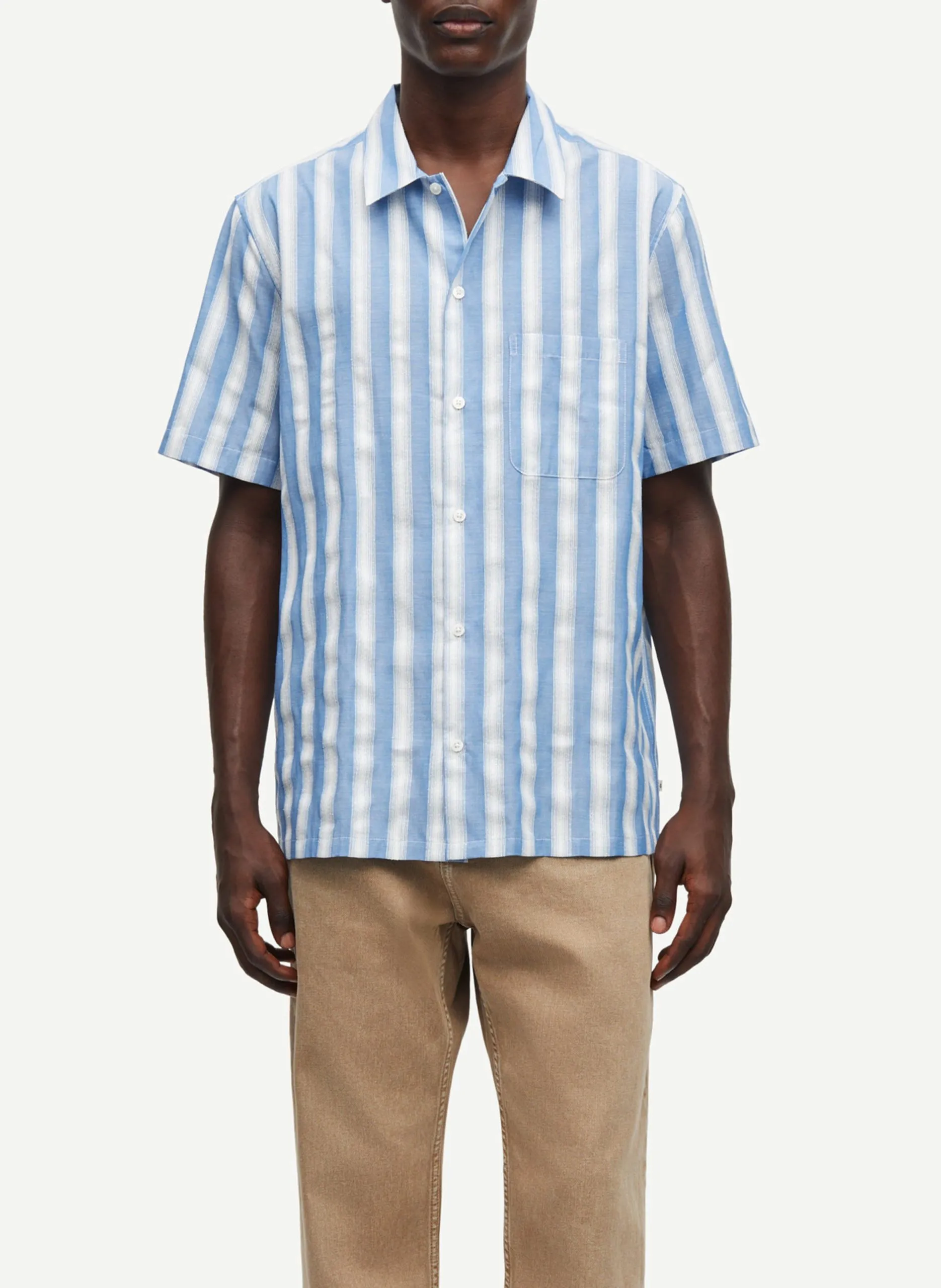 Gerade geschnittenes Hemd aus Bio-Baumwolle mit Streifen Mehrfarbig SAAVAN JF