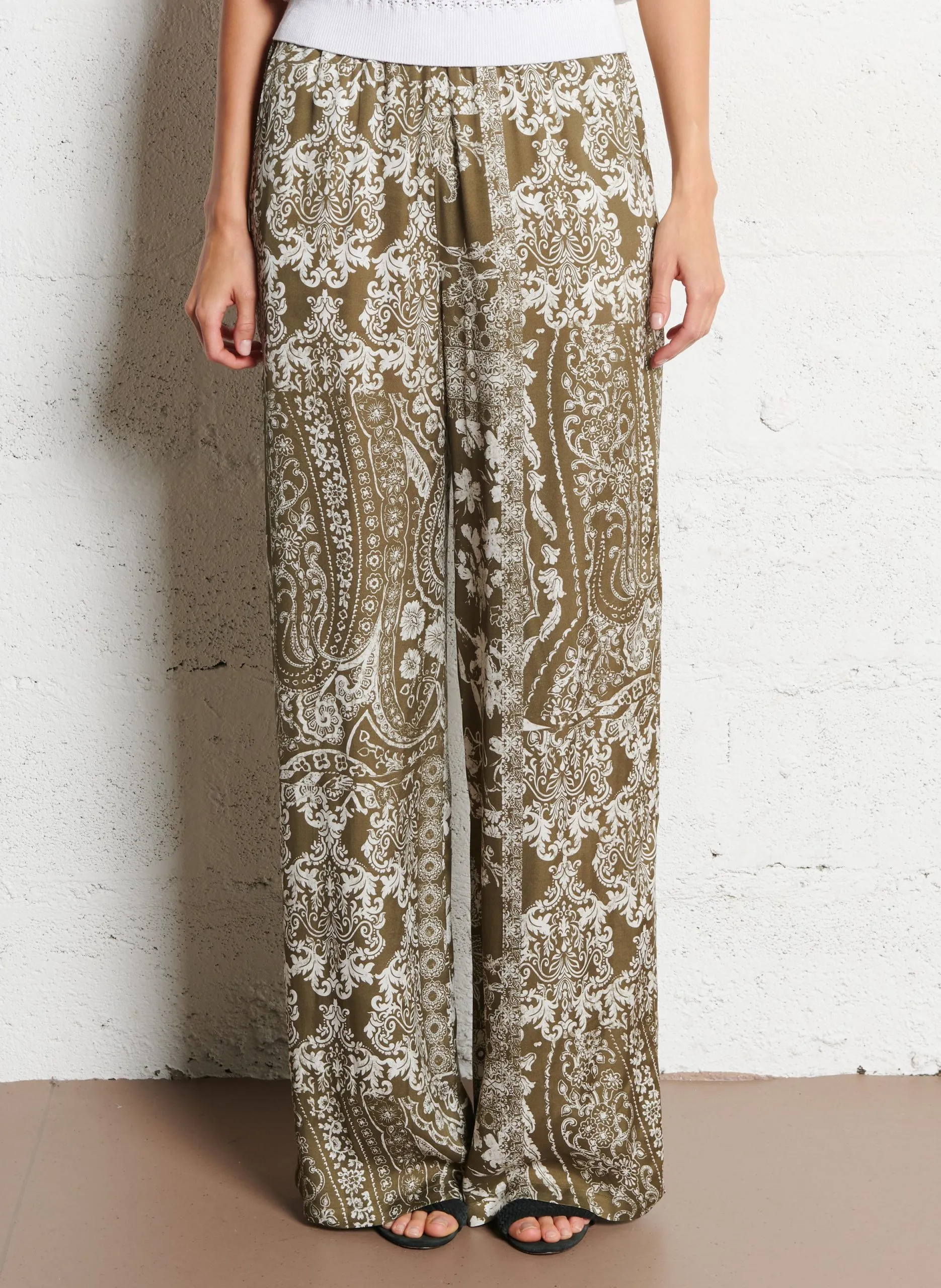 Azawood - Weite Hose mit hohem Bund Khaki