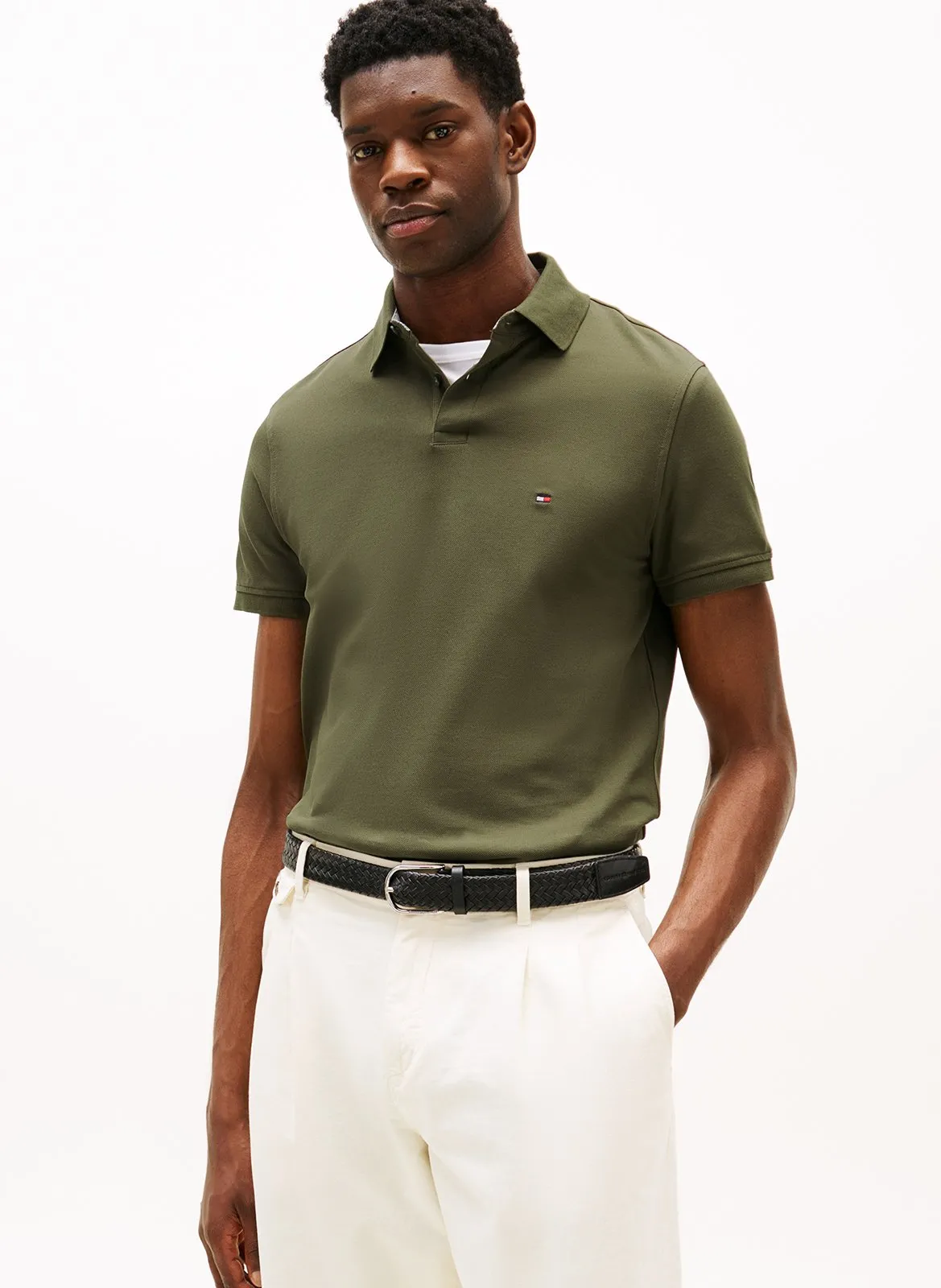 Poloshirt aus Bio-Baumwoll-Mix, Regular Fit Khaki
