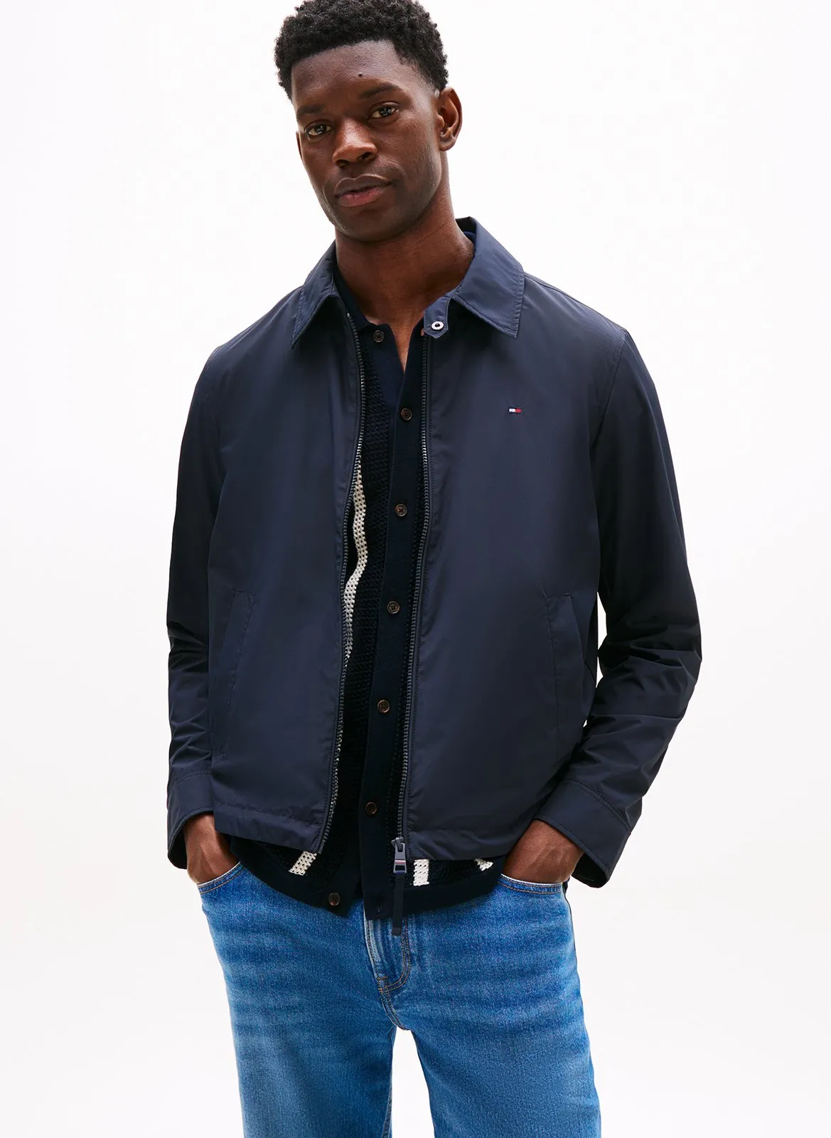 Blouson mit klassischem Kragen Blau