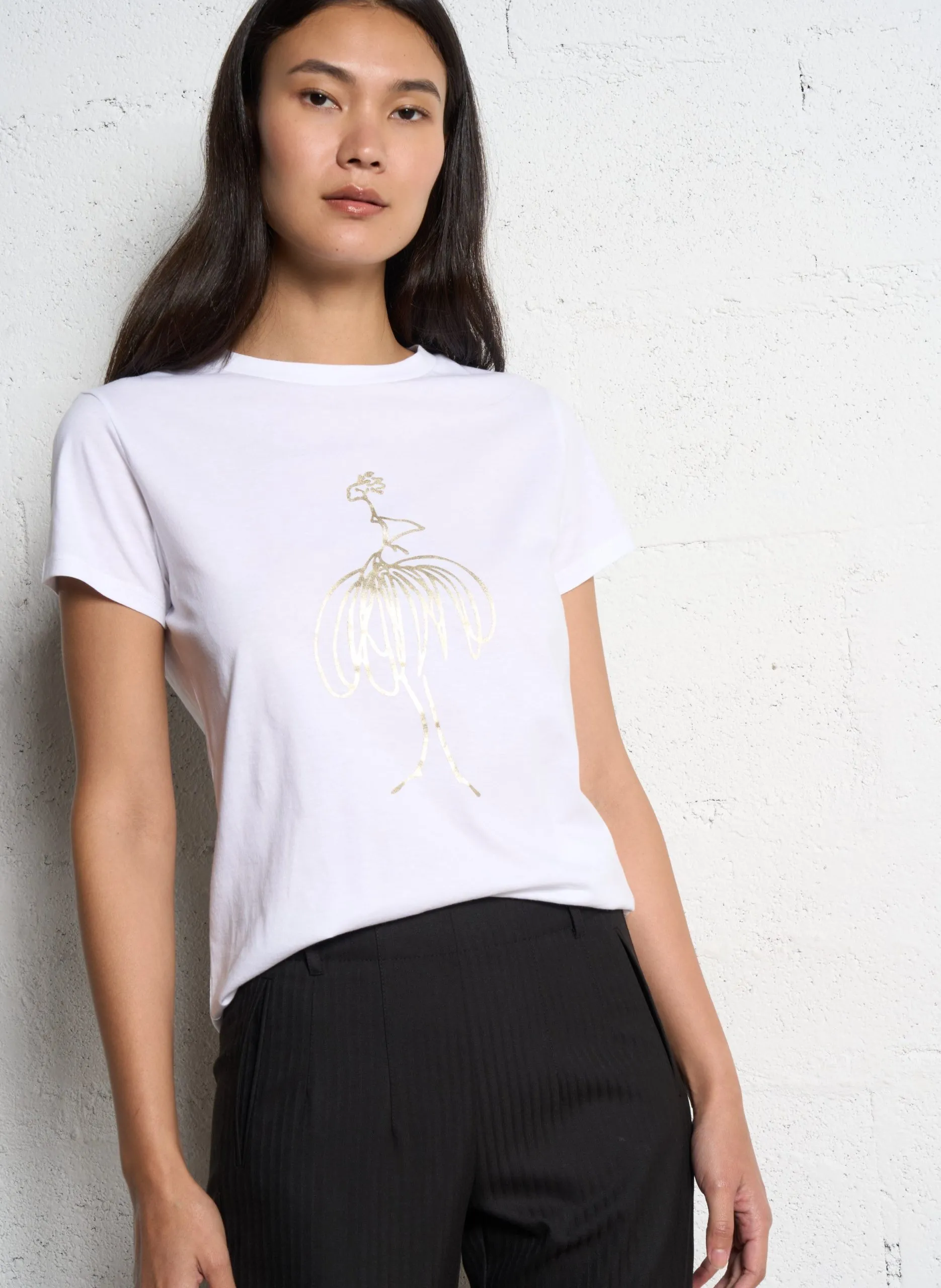 Baumwoll-Pullover mit Rundhalsausschnitt Weiss MASTER