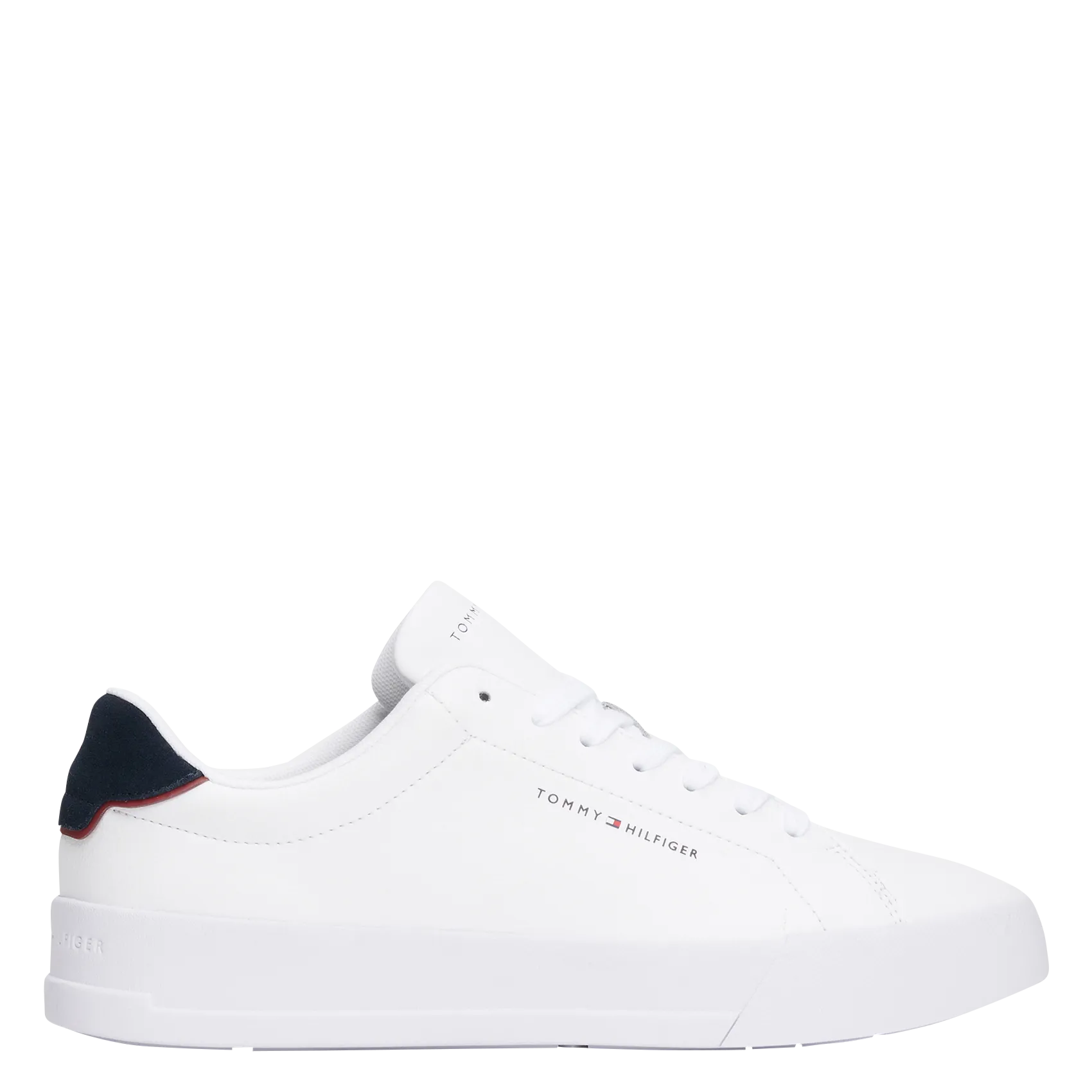 Niedrige Sneaker aus Leder-Mix Weiss