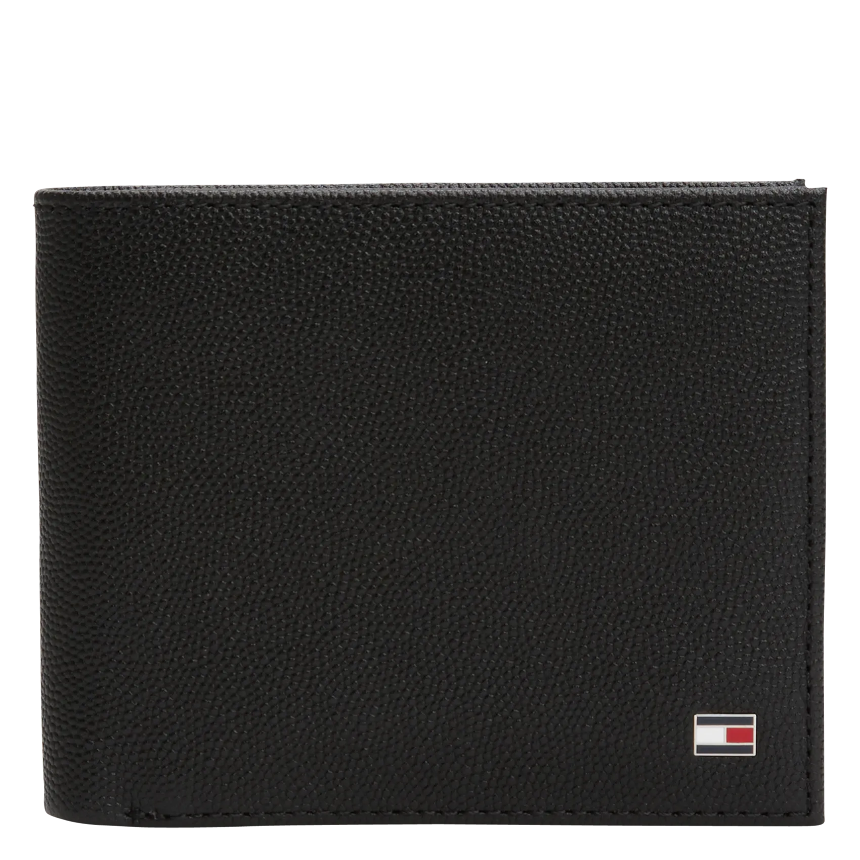 Einfarbiges Lederportemonnaie Schwarz