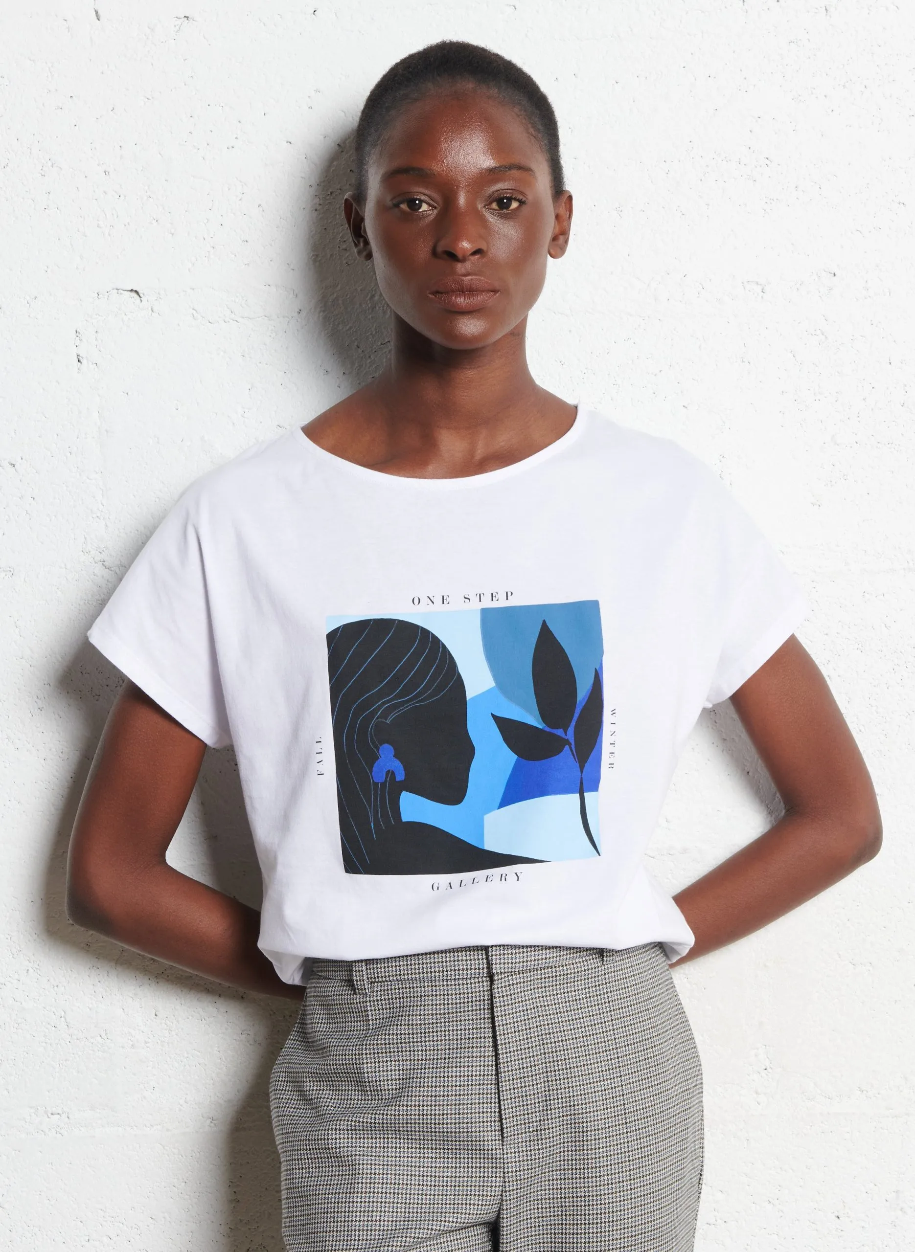 Baumwoll-Pullover mit Rundhalsausschnitt Weiss MAGICA