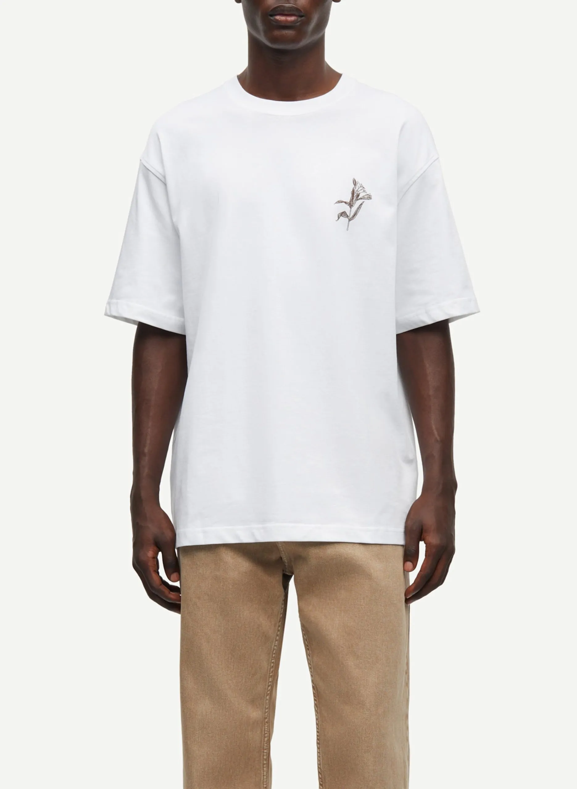 Gerader Bio-Baumwoll-T-Shirt mit Druck Mehrfarbig SALILIUM