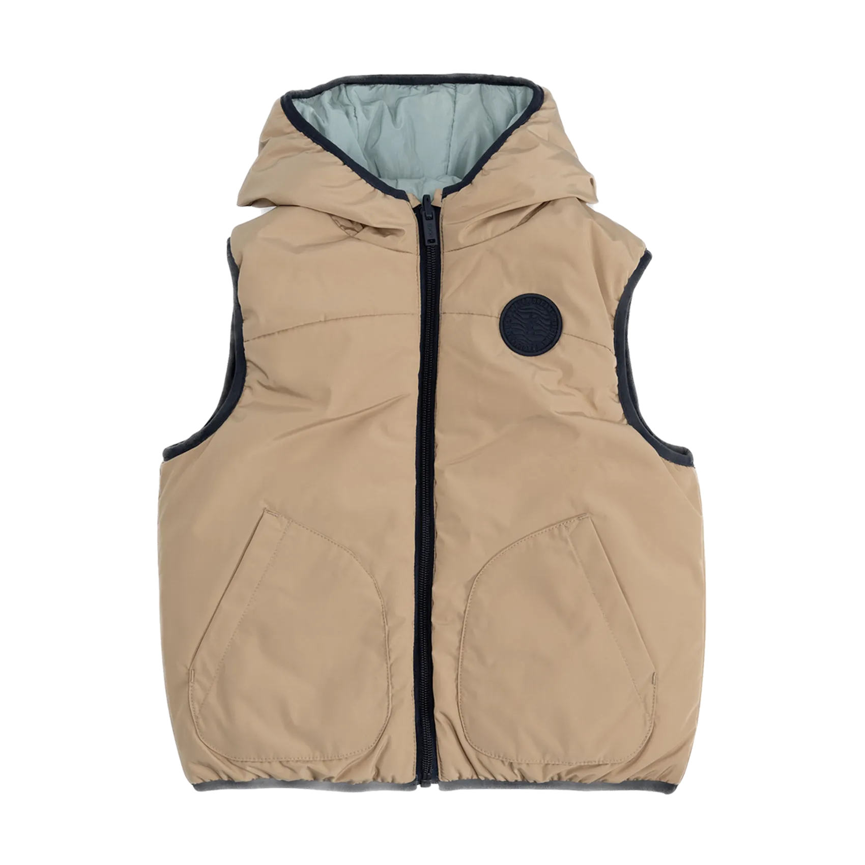 Wendbare Daunenweste Beige