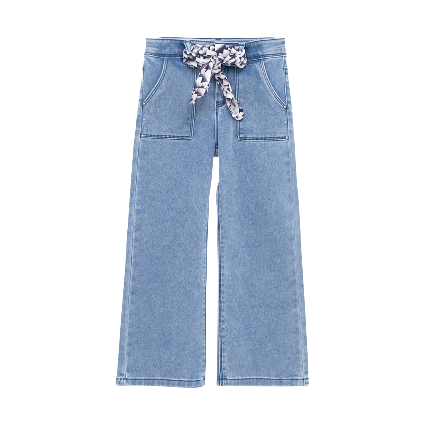 Hohe Taille Stone Washed Jeans in Großgröße Blau
