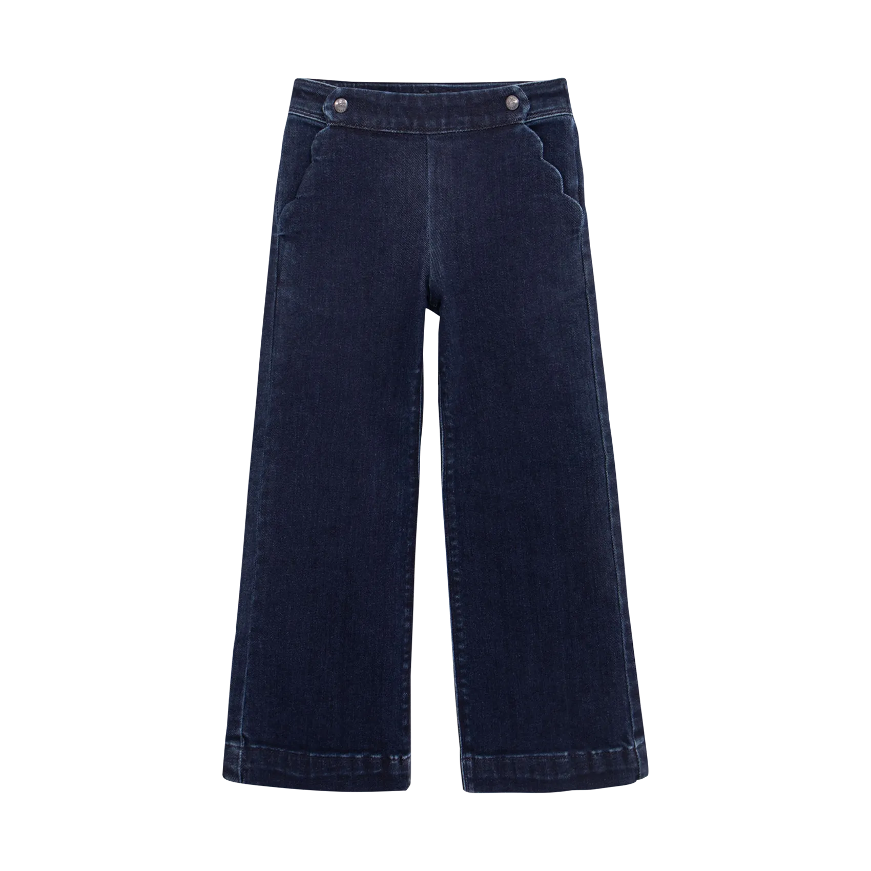 Weite Jeans aus rohem Denim Blau
