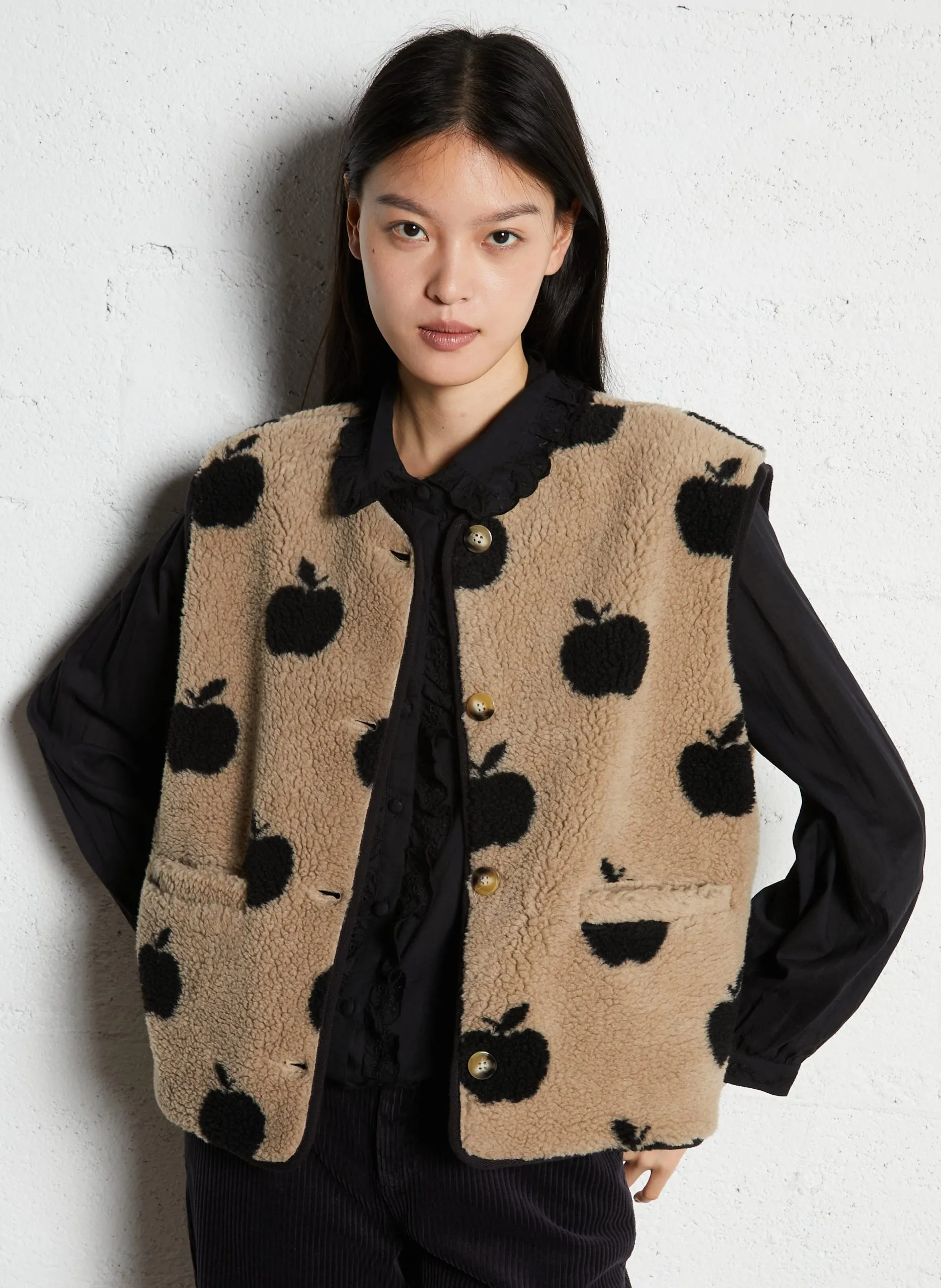 Strickjacke mit Rundhalsausschnitt Beige CASSIS