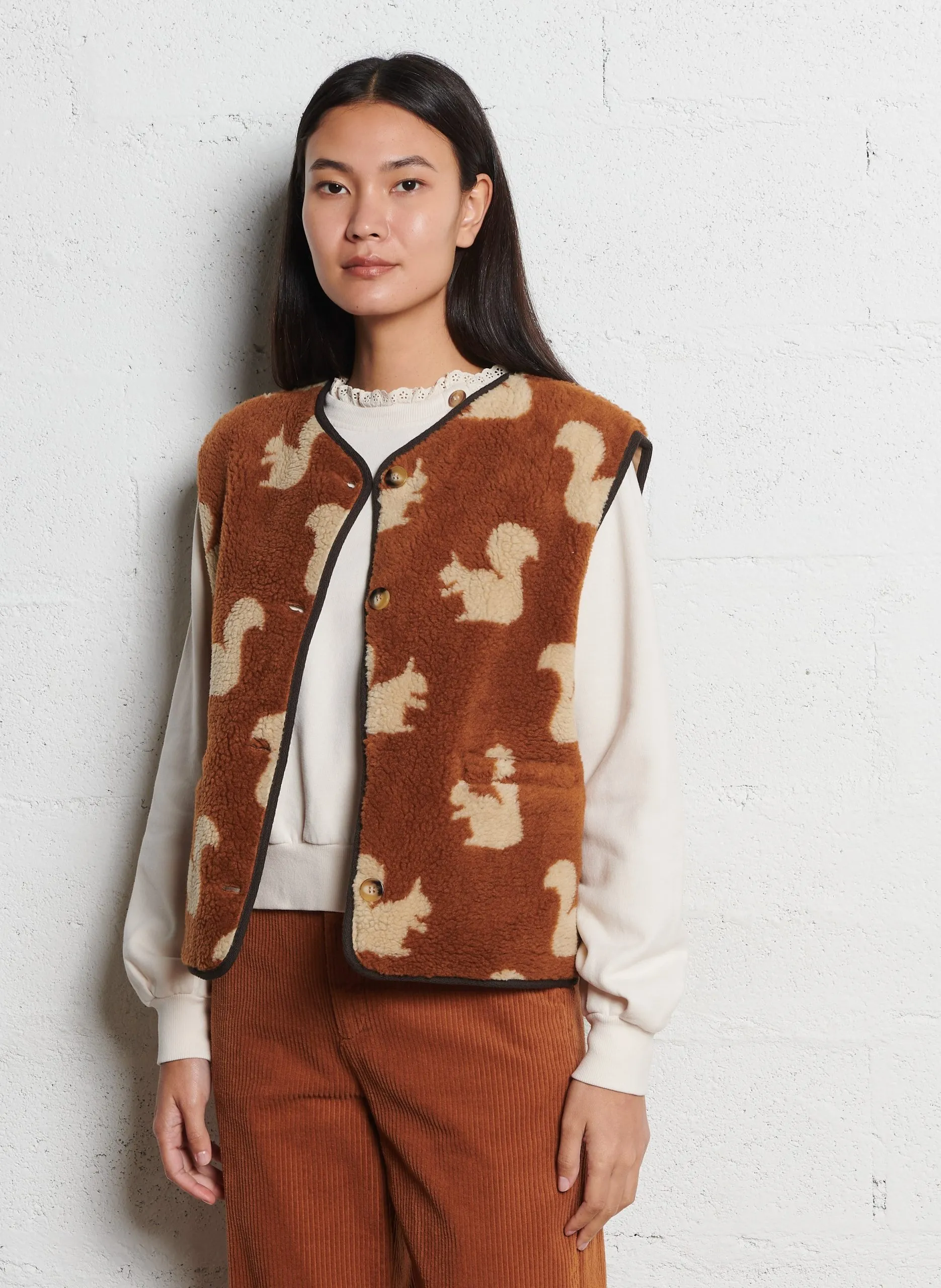 Strickjacke mit Rundhalsausschnitt Braun CASSIS