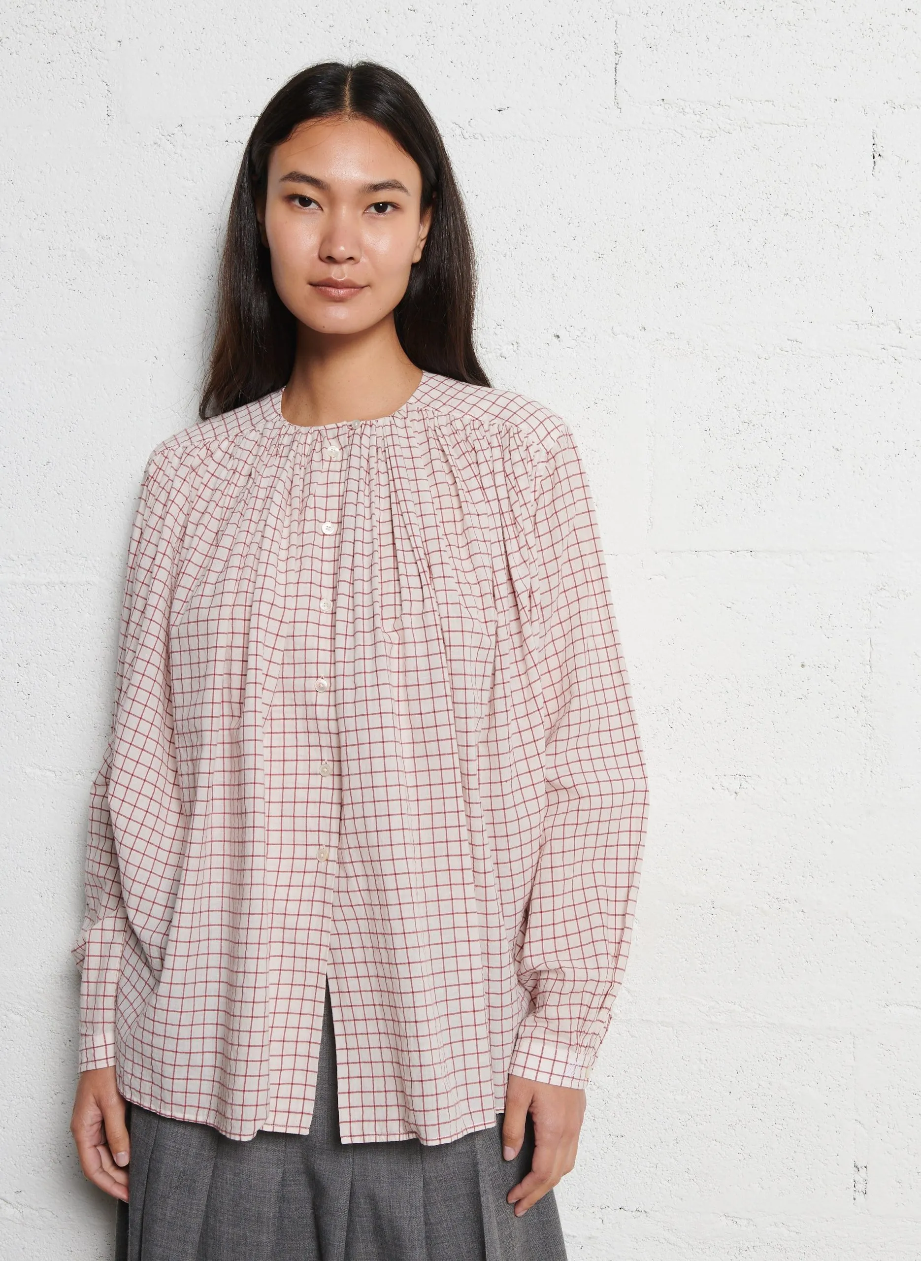 Weite Baumwollbluse Rot CALUMET