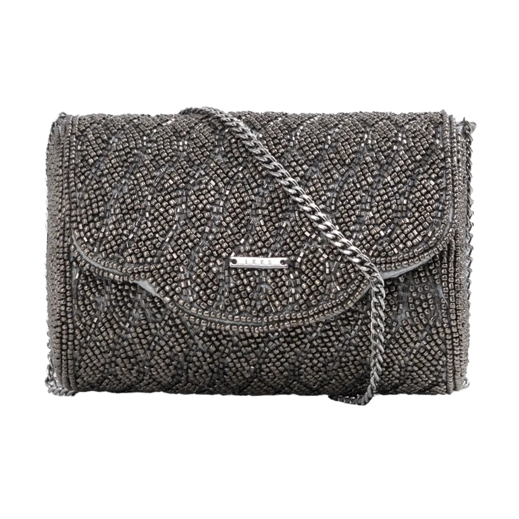 Perlen Umhängetasche Silber