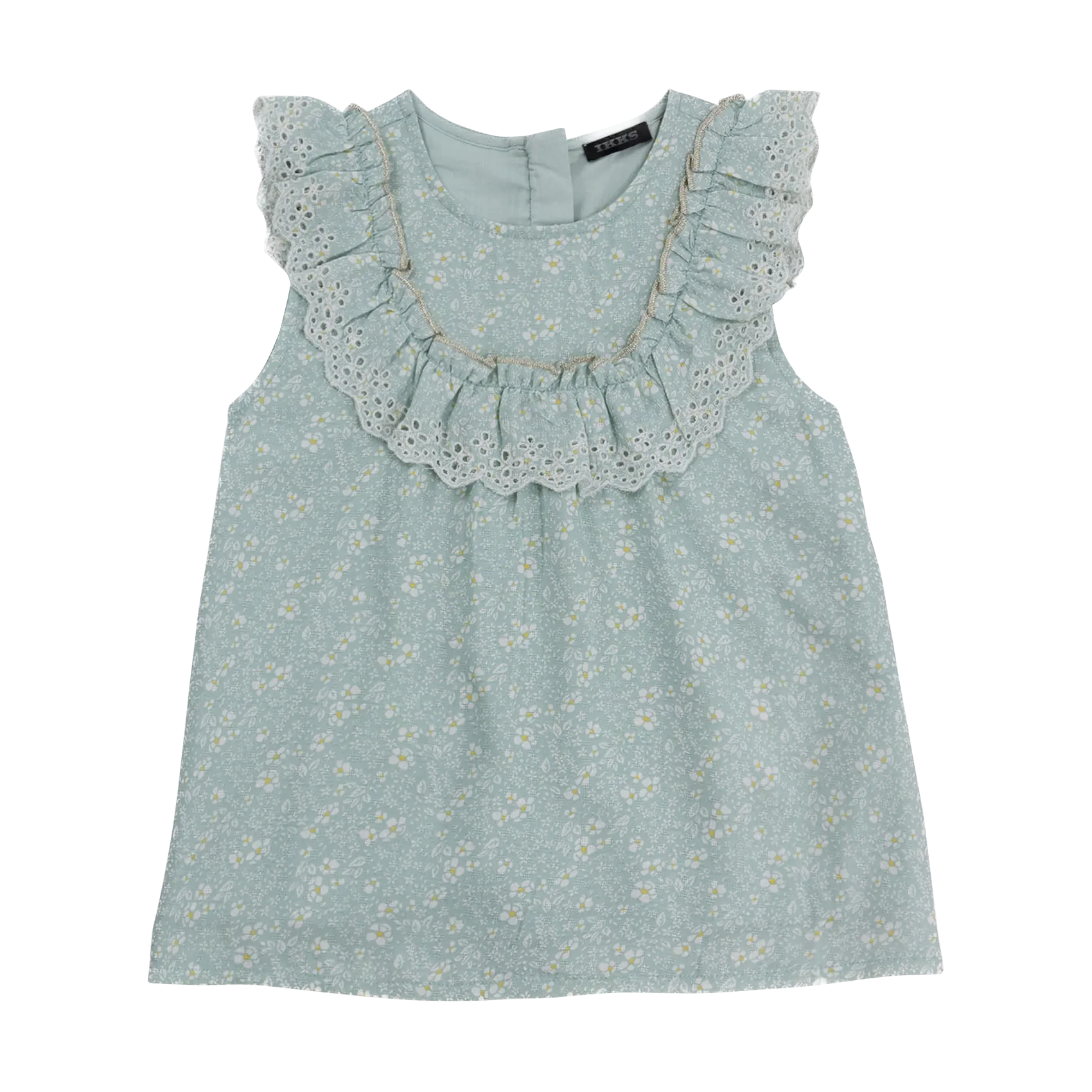 Gerade Bluse aus bedruckter Baumwolle Grun