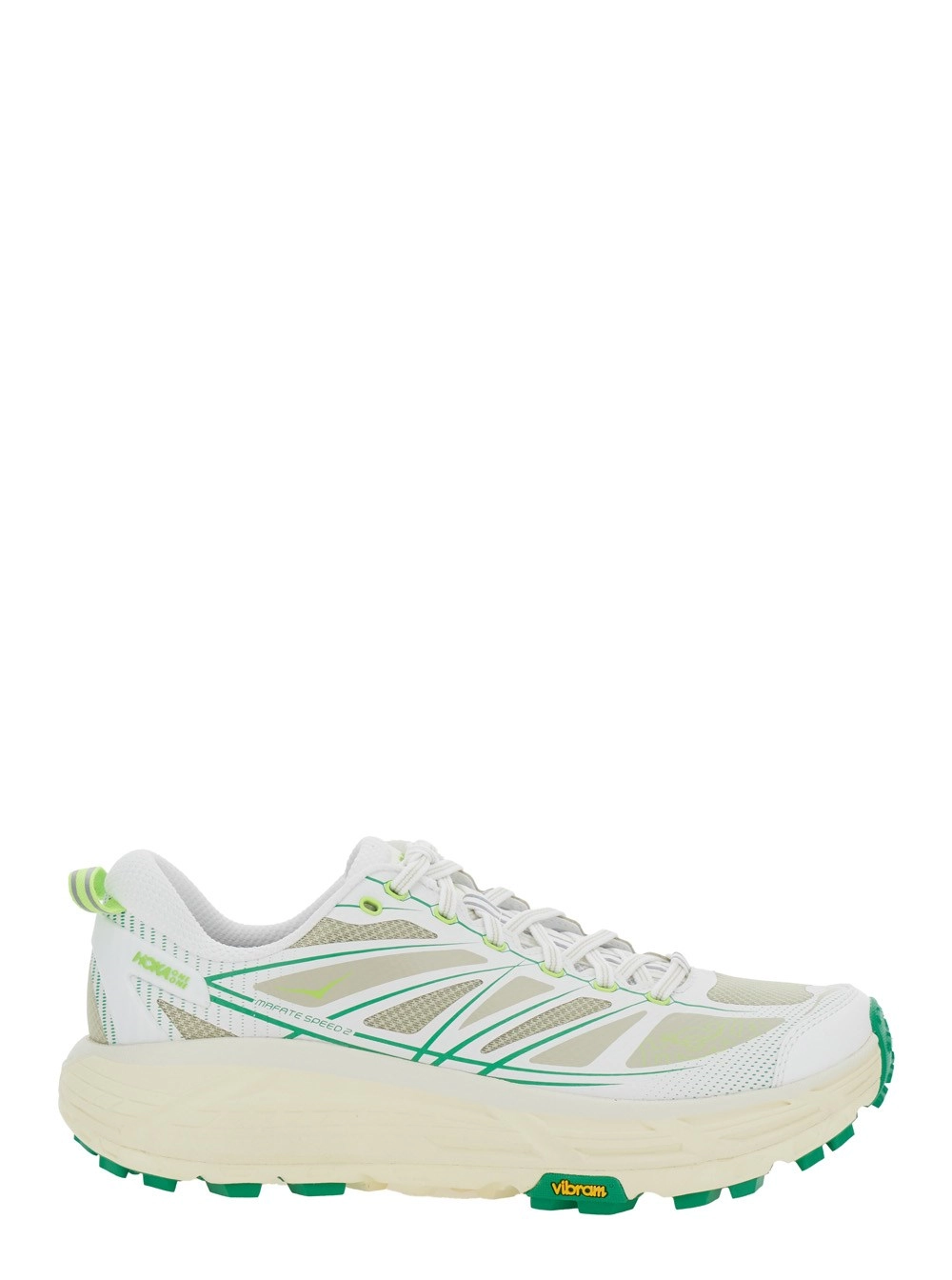 Weiße Low-Top-Sneakers "Mafate Speed 2" mit Logoaufnäher auf der Zunge und kontrastfarbener Zuglasche an der Ferse aus technischem Stoff Unisex