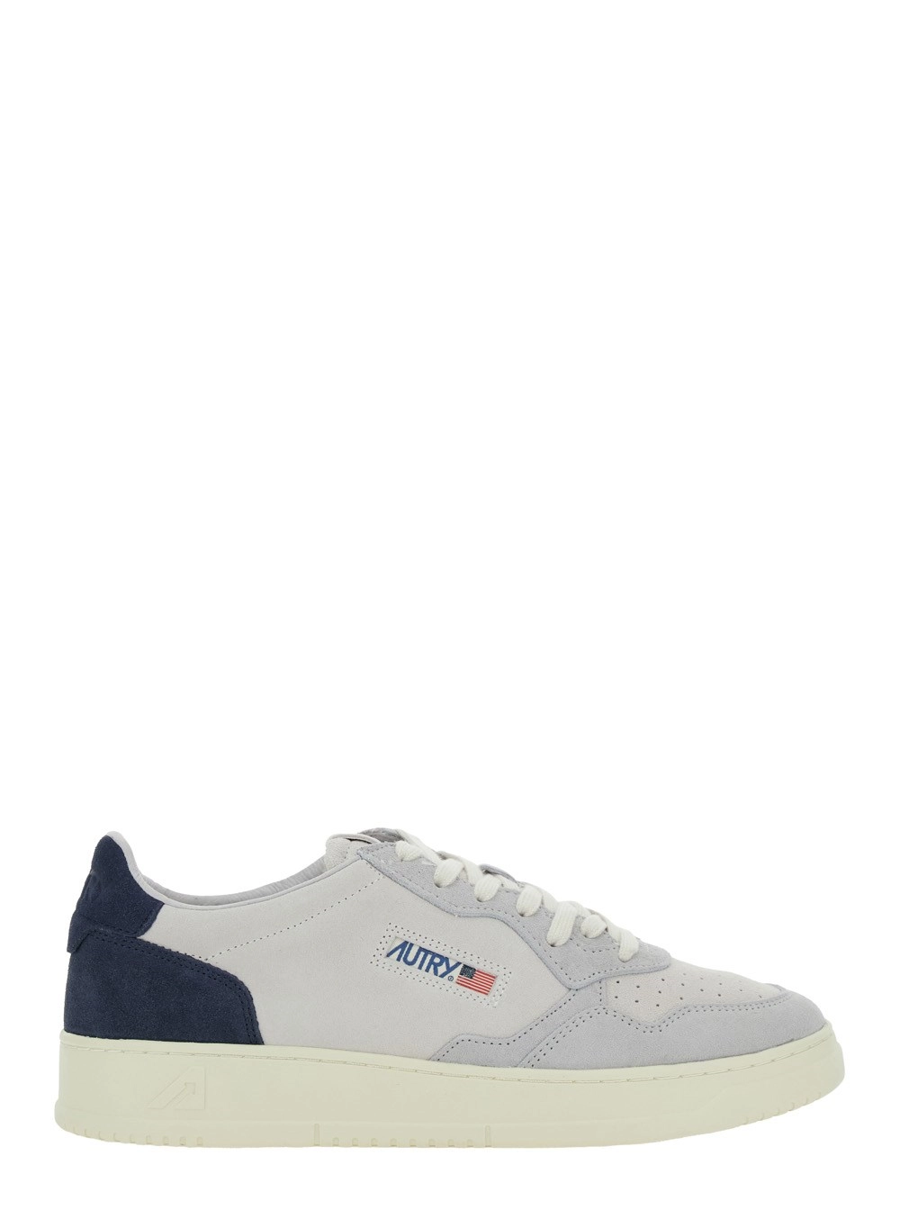 Blauer Sneaker "Medalist Low" mit kontrastierendem Rückenaufnäher aus Leder und Wildleder Herren