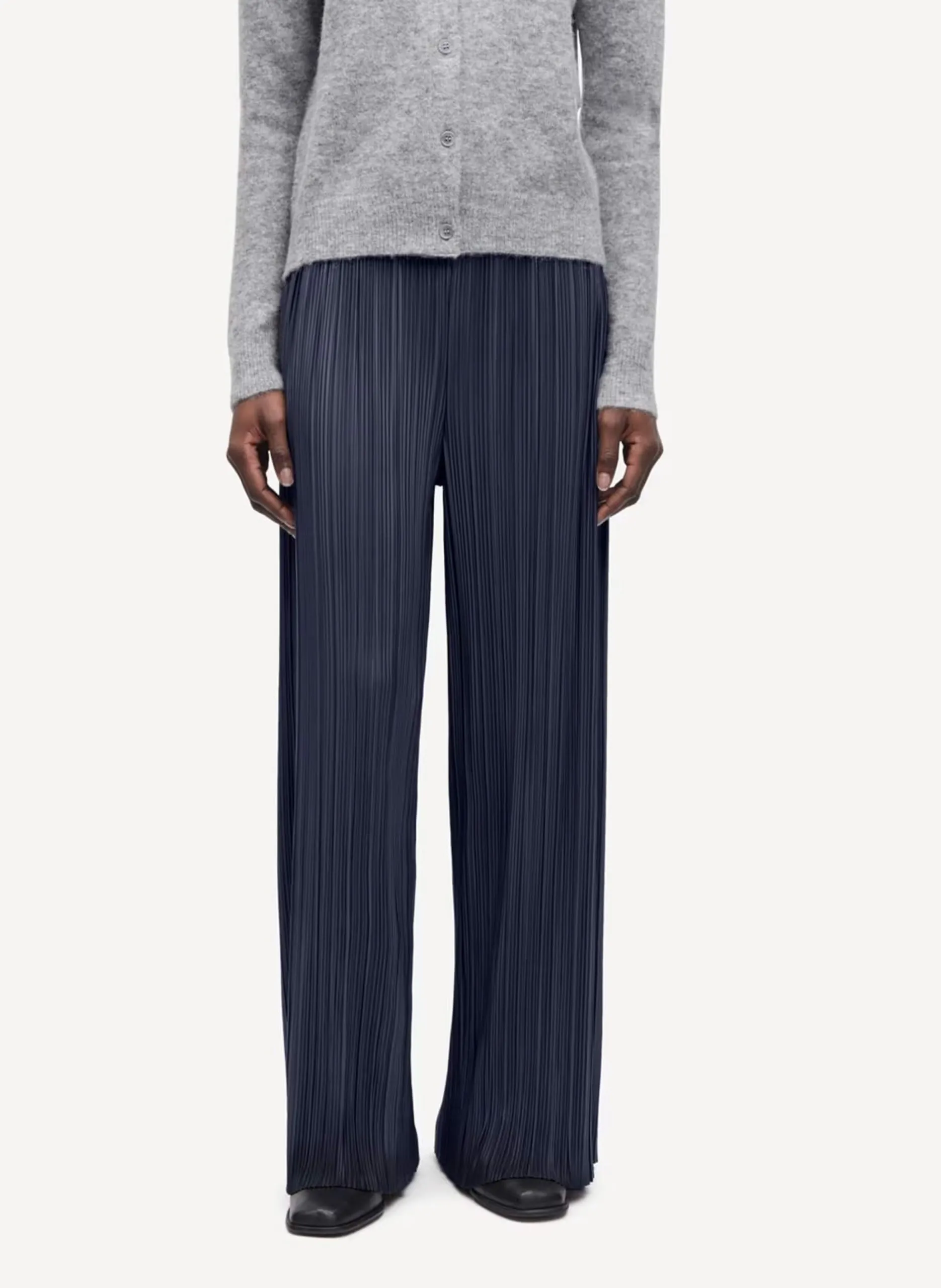 Weite Plisseehose Blau UMA