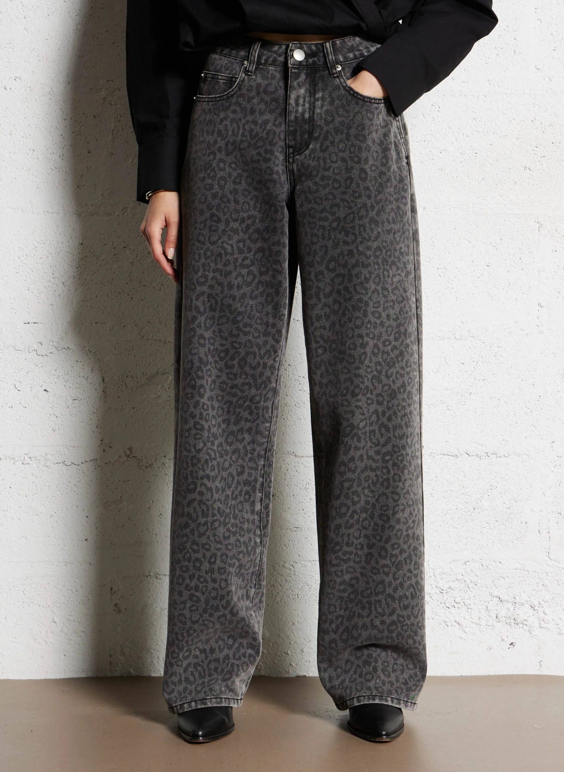 Gerade geschnittene Jeans aus Baumwoll-Mix Schwarz ROBIN