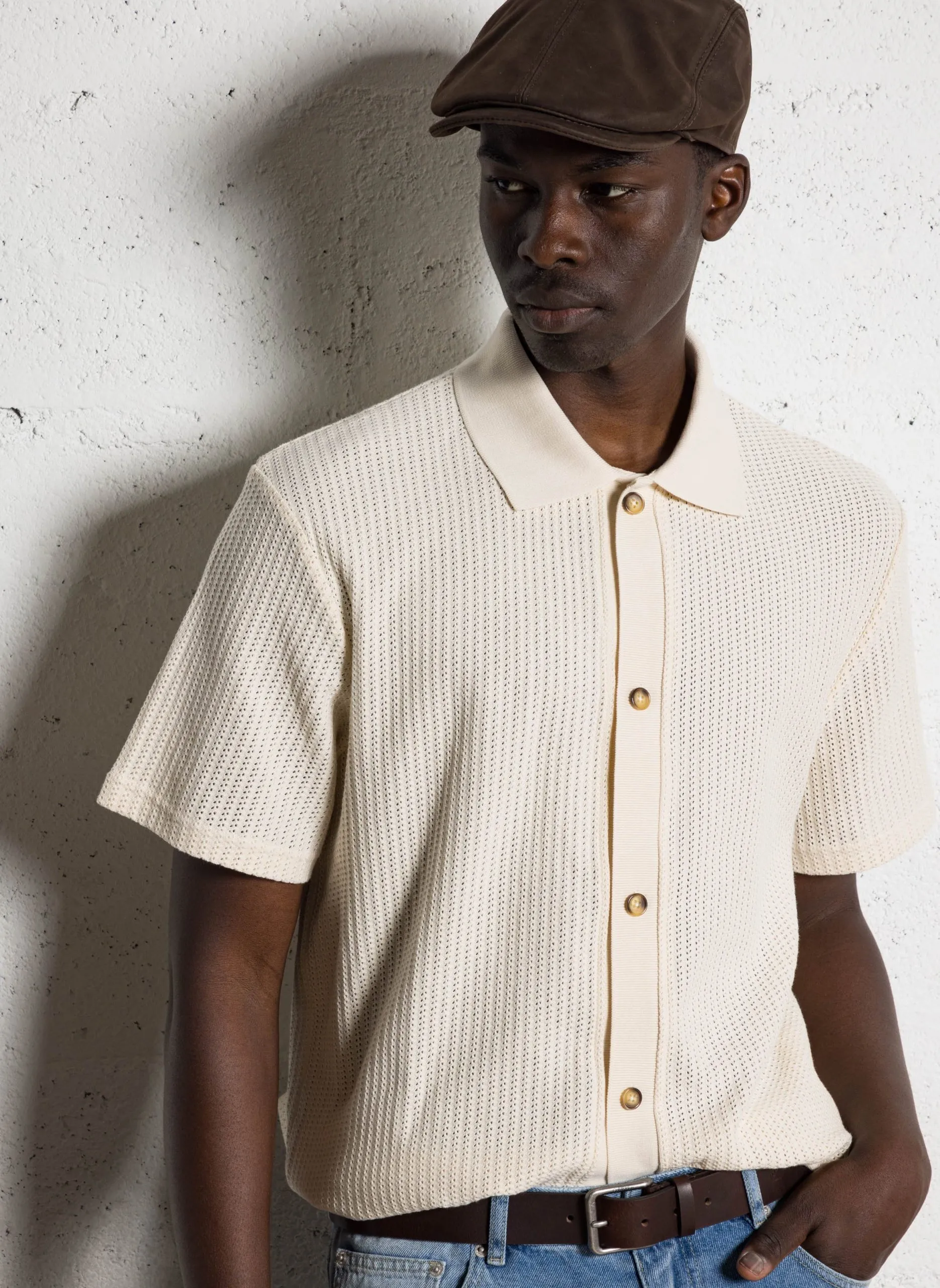 Gerade geschnittenes Poloshirt aus Bio-Baumwolle Beige AXEL