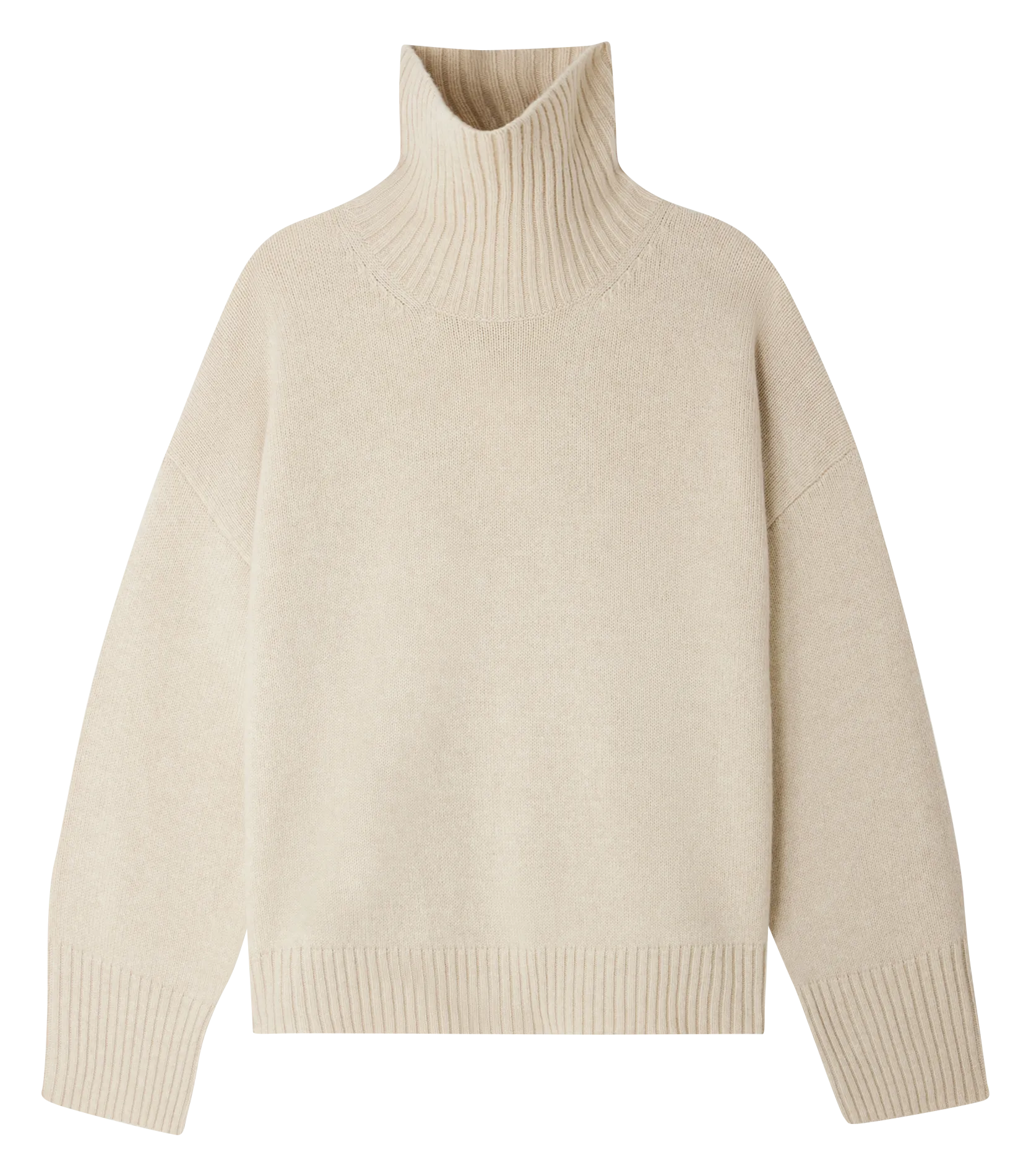 Gerader Pullover mit Rollkragen aus Wolle Beige WILLIAM