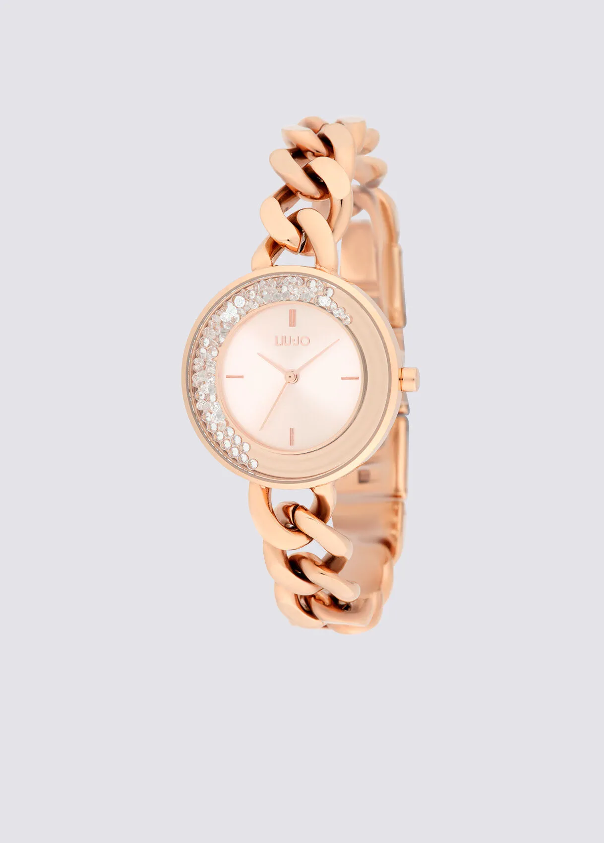 Armbanduhr aus Stahl mit Schmuckkette