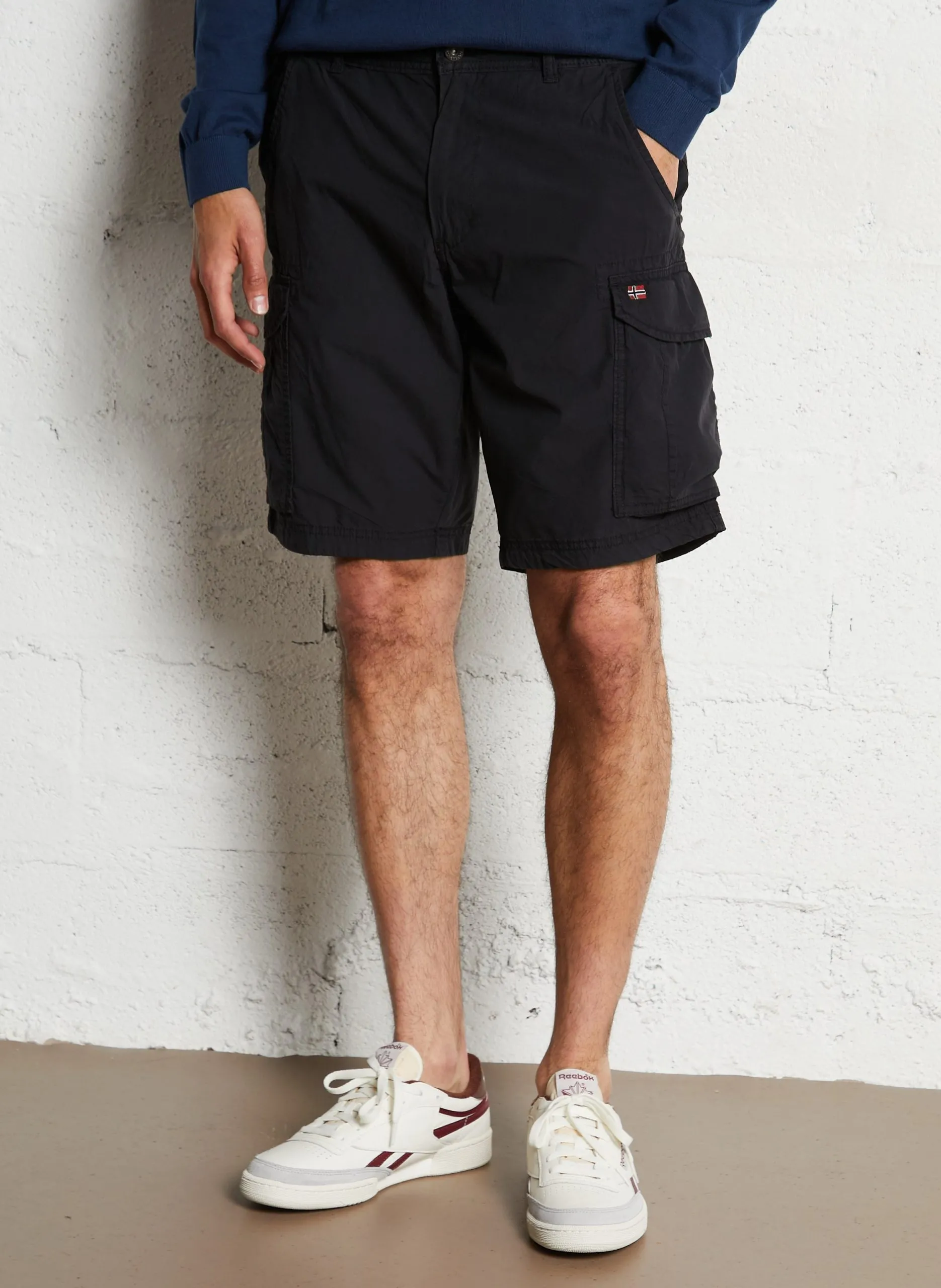 Gerade geschnittene Baumwollshorts Schwarz NOTO 2.0