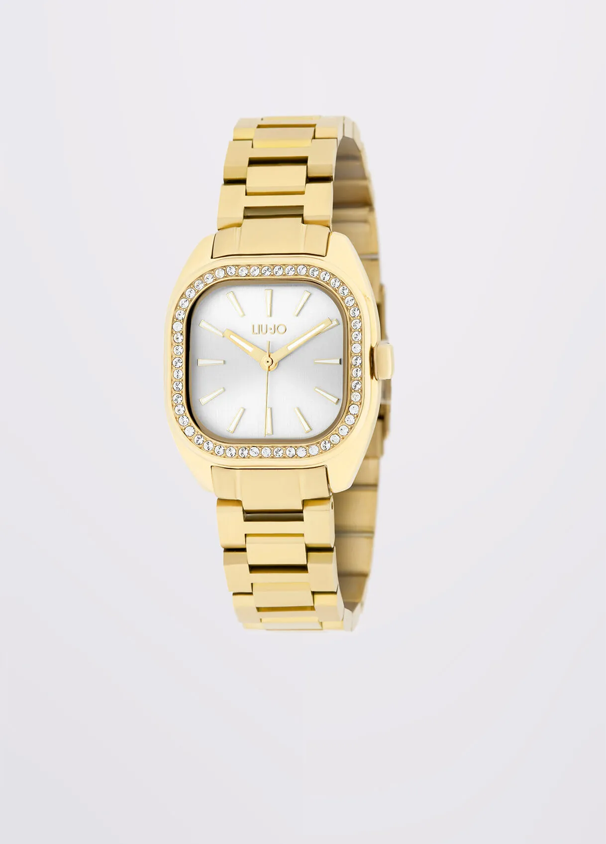 Armbanduhr aus Stahl mit Strass