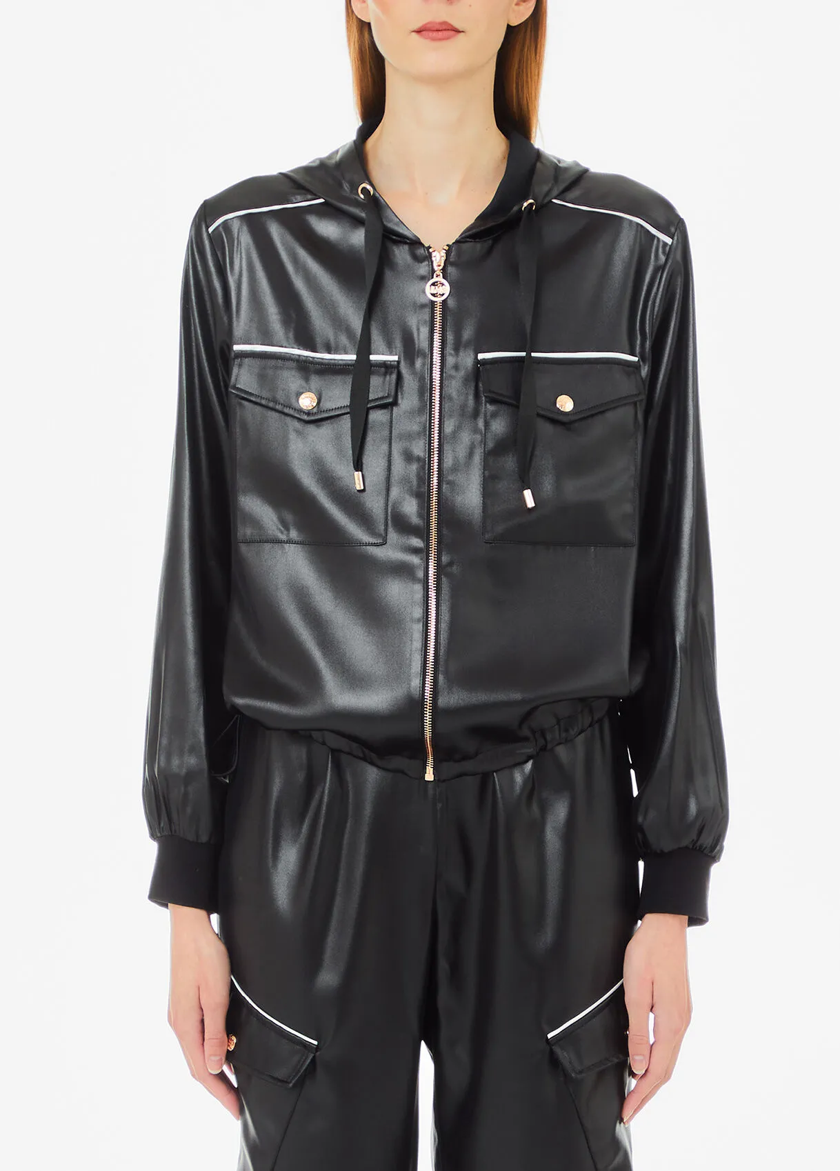 Sweatshirt aus beschichtetem Gewebe