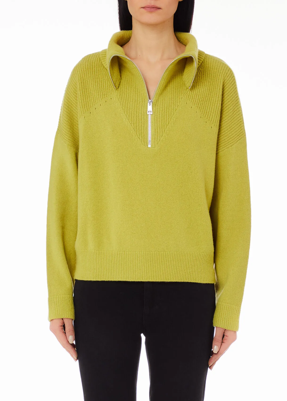 Wollpullover mit Reißverschluss