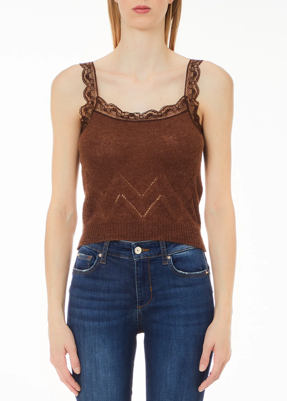 Stricktop mit Spitze