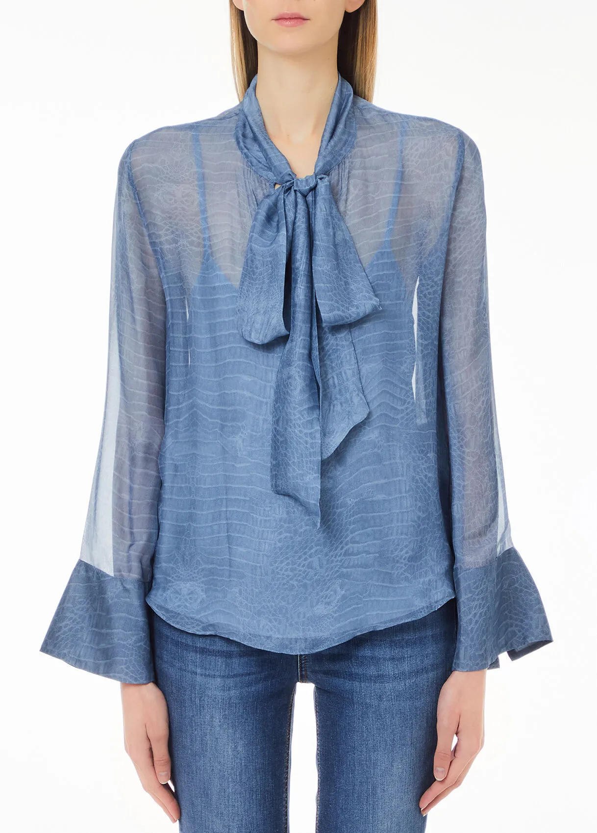 Bluse aus Seidengemisch mit Print